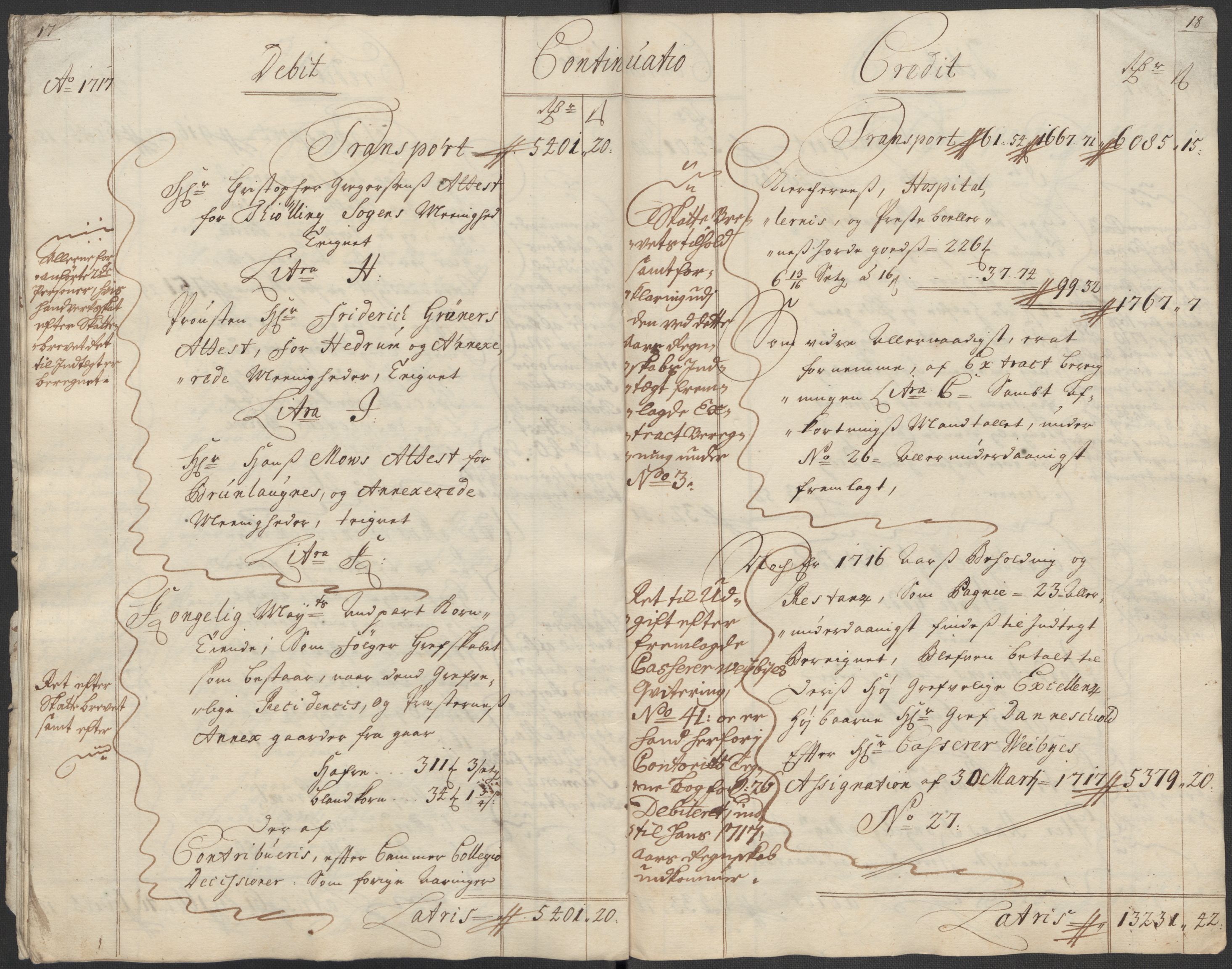 Rentekammeret inntil 1814, Reviderte regnskaper, Fogderegnskap, AV/RA-EA-4092/R33/L1987: Fogderegnskap Larvik grevskap, 1716-1717, p. 348