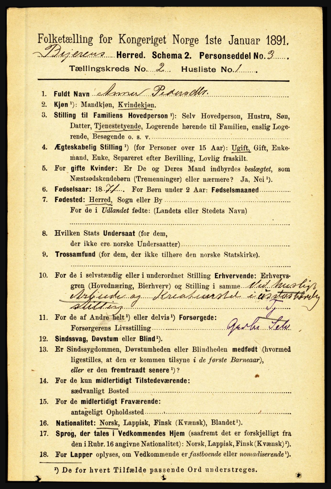 RA, 1891 census for 1839 Beiarn, 1891, p. 387