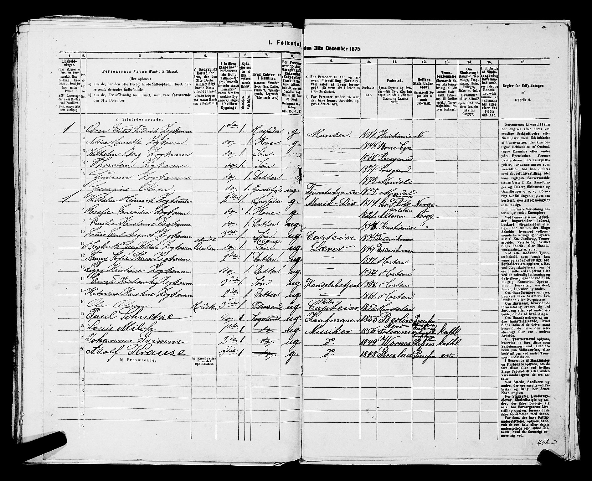 RA, 1875 census for 0301 Kristiania, 1875, p. 3541