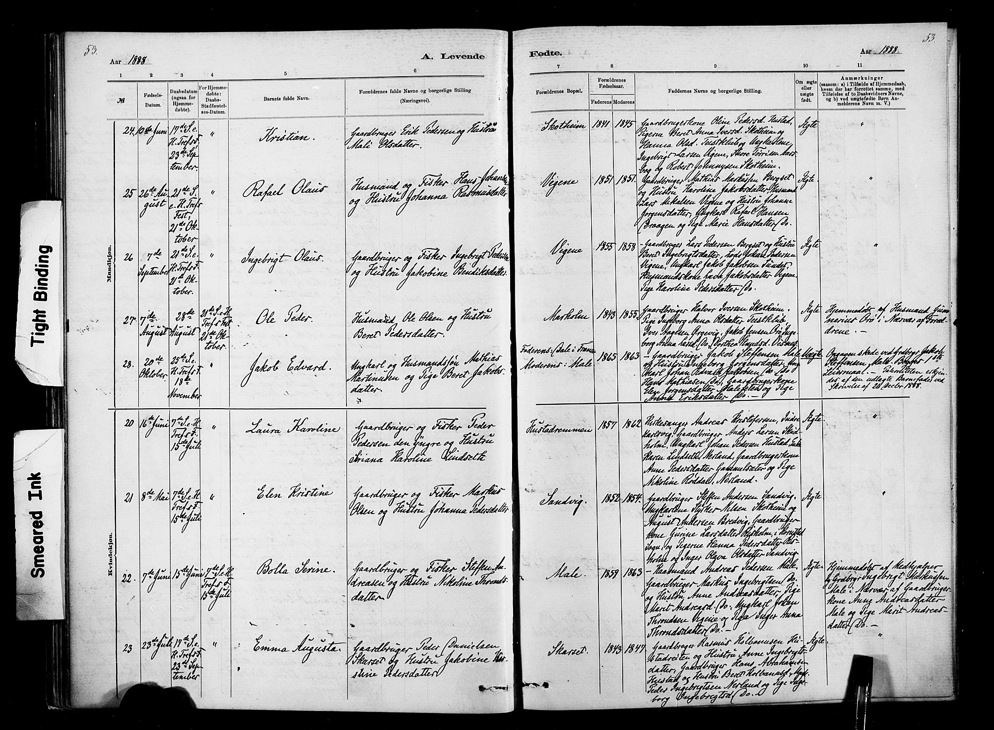 Ministerialprotokoller, klokkerbøker og fødselsregistre - Møre og Romsdal, AV/SAT-A-1454/567/L0778: Parish register (official) no. 567A01, 1881-1903, p. 53