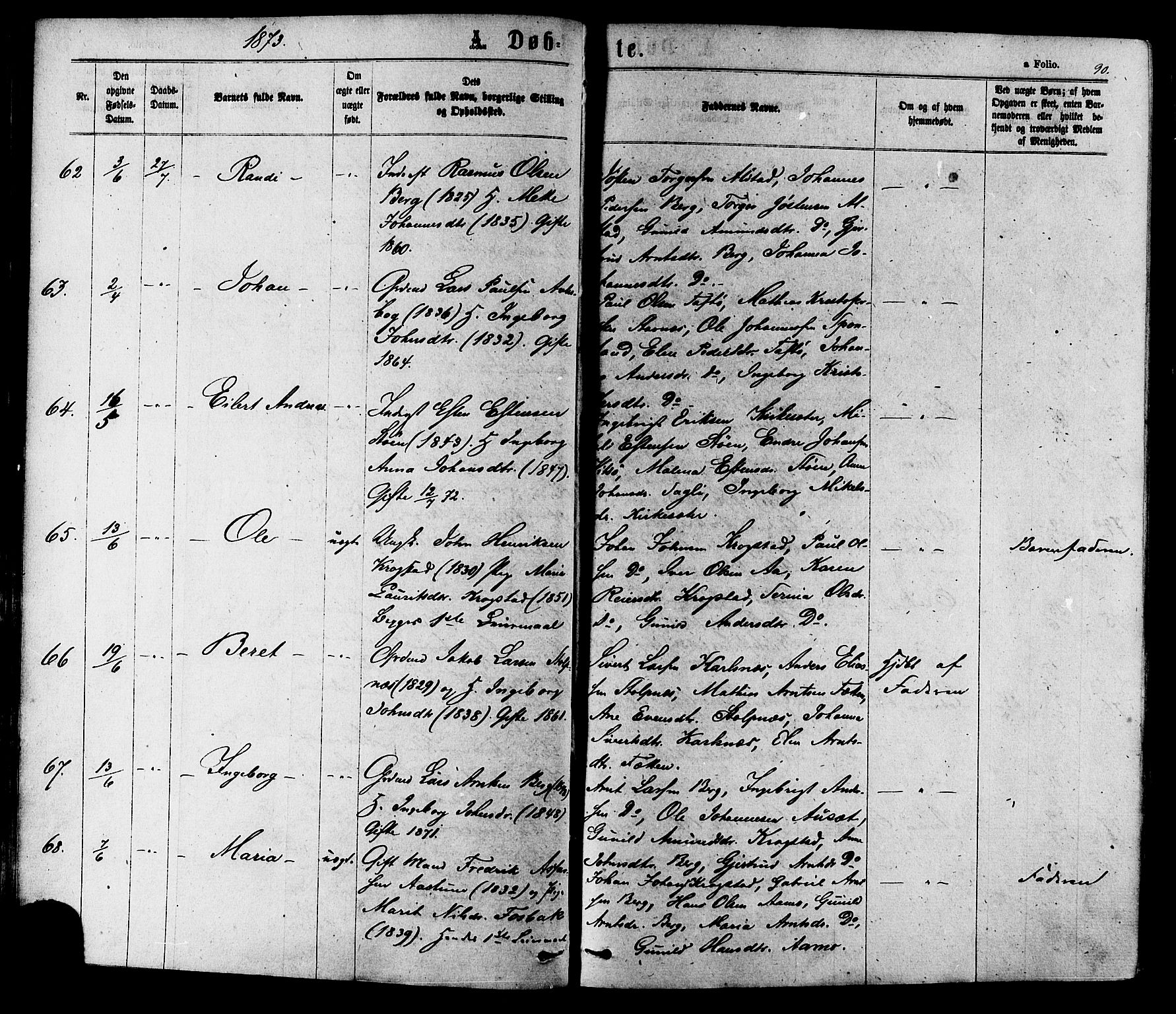 Ministerialprotokoller, klokkerbøker og fødselsregistre - Sør-Trøndelag, AV/SAT-A-1456/630/L0495: Parish register (official) no. 630A08, 1868-1878, p. 90