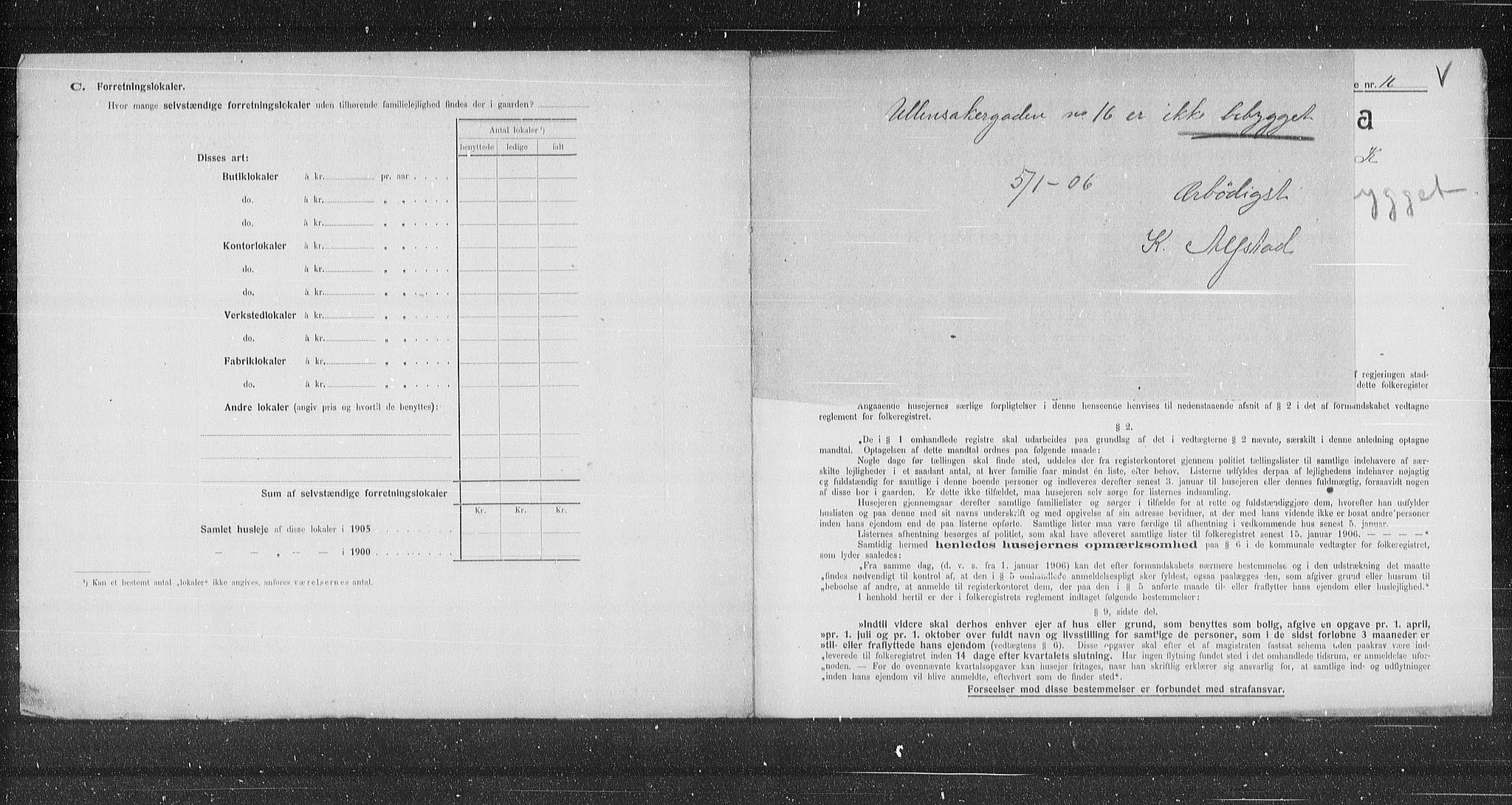 OBA, Municipal Census 1905 for Kristiania, 1905, p. 62386