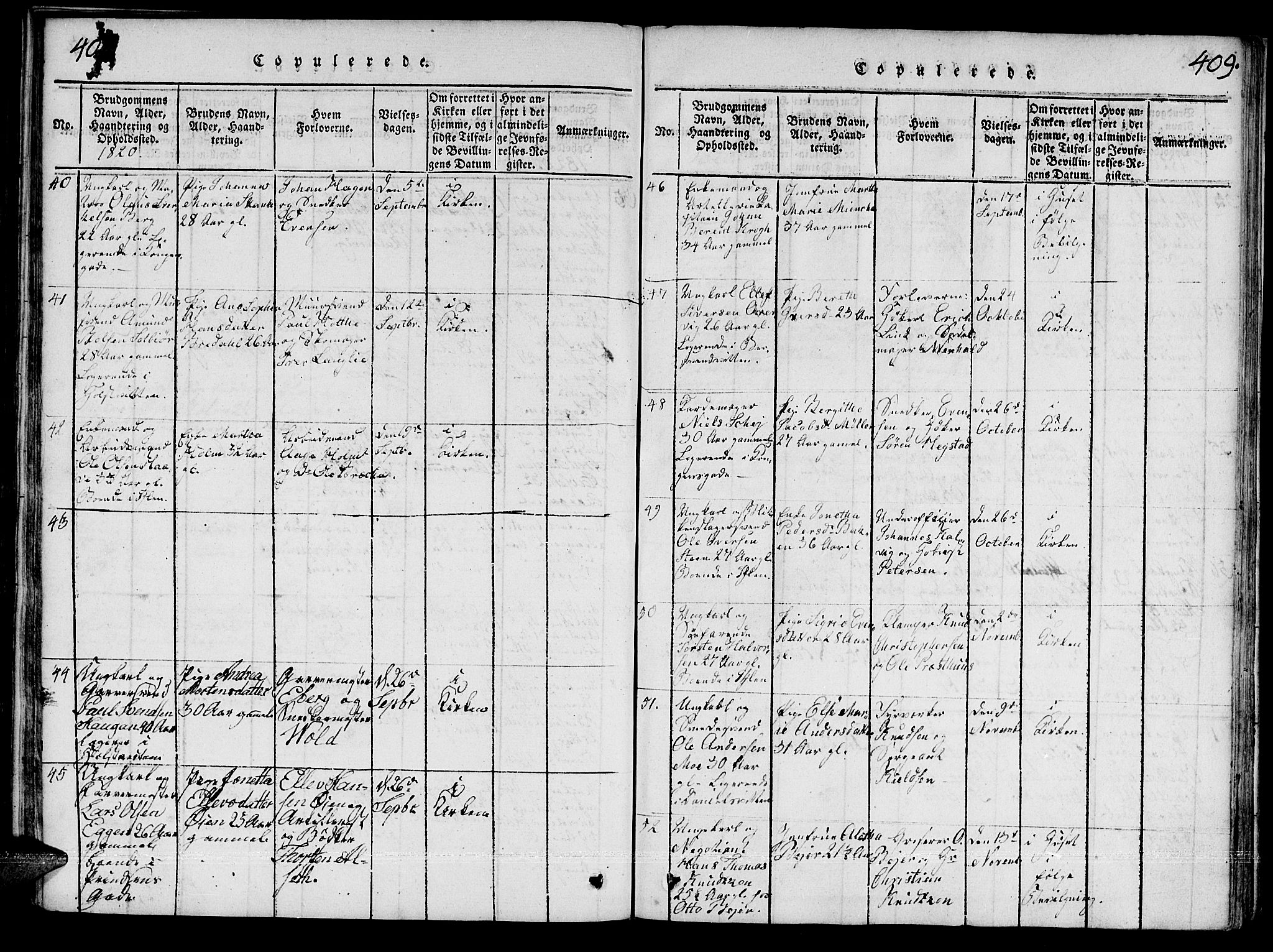 Ministerialprotokoller, klokkerbøker og fødselsregistre - Sør-Trøndelag, SAT/A-1456/601/L0043: Parish register (official) no. 601A11, 1815-1821, p. 408-409