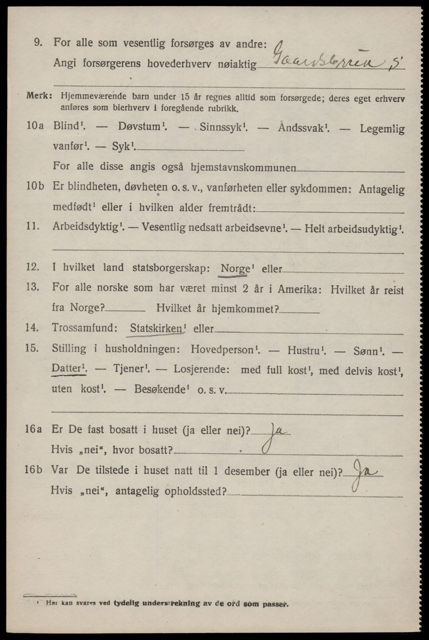 SAKO, 1920 census for Fyresdal, 1920, p. 4278