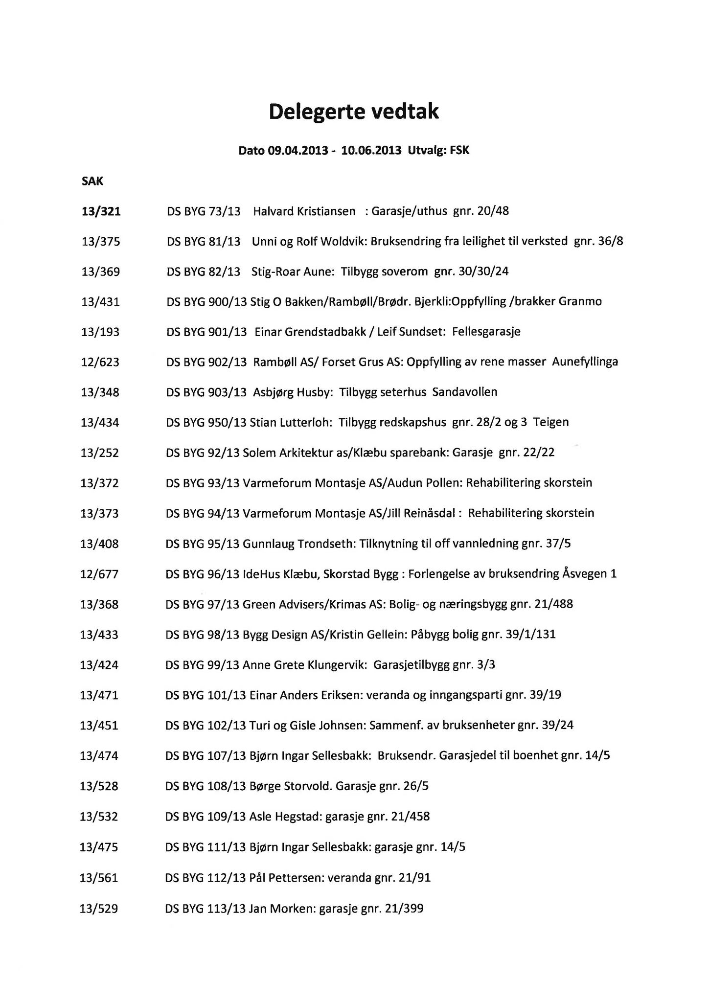 Klæbu Kommune, TRKO/KK/02-FS/L006: Formannsskapet - Møtedokumenter, 2013, p. 1269