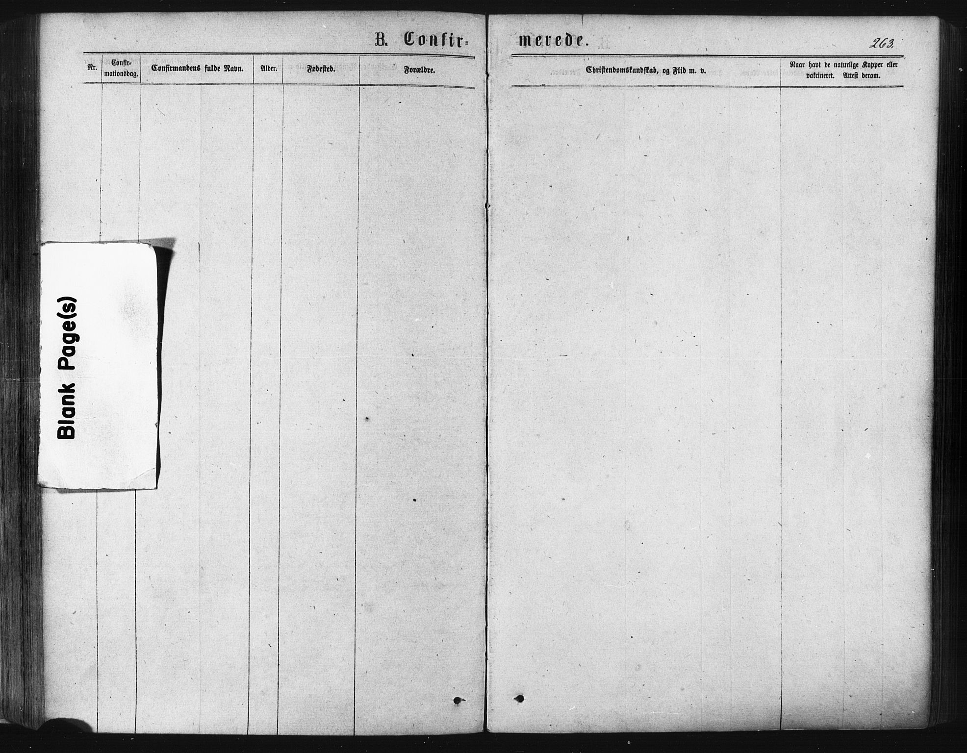 Ibestad sokneprestembete, SATØ/S-0077/H/Ha/Haa/L0010kirke: Parish register (official) no. 10, 1869-1879, p. 263