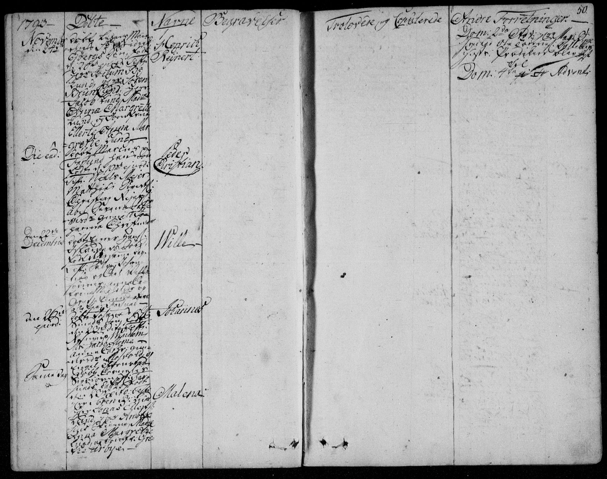 Farsund sokneprestkontor, AV/SAK-1111-0009/F/Fa/L0001: Parish register (official) no. A 1, 1784-1815, p. 50