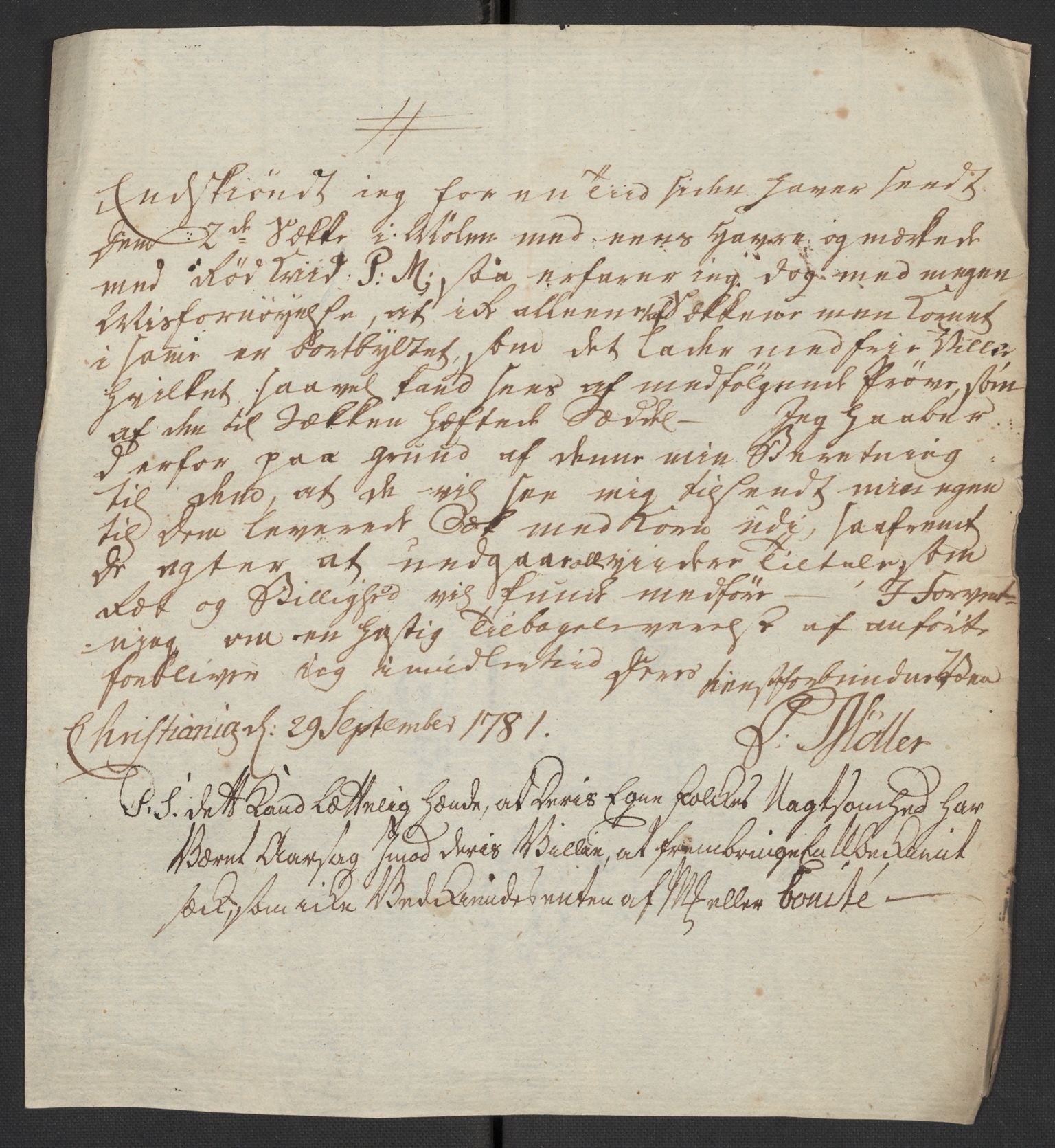 Oslo politidistrikt, AV/SAO-A-10085/D/Da/L0003: Innkomne brev, pro memoria m.v., 1781, p. 136