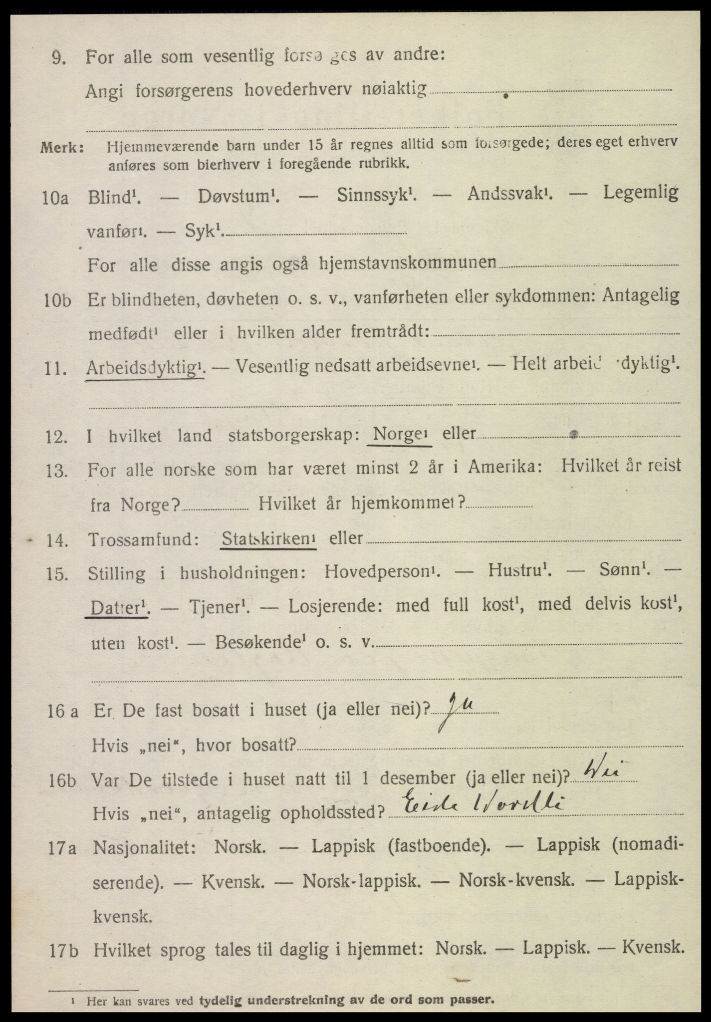 SAT, 1920 census for Nordli, 1920, p. 1816