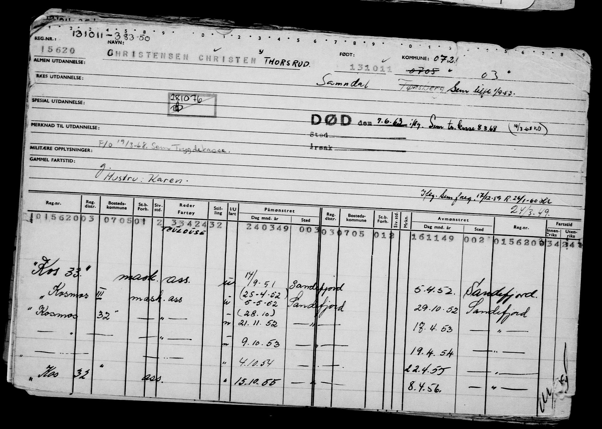 Direktoratet for sjømenn, AV/RA-S-3545/G/Gb/L0100: Hovedkort, 1911, p. 252