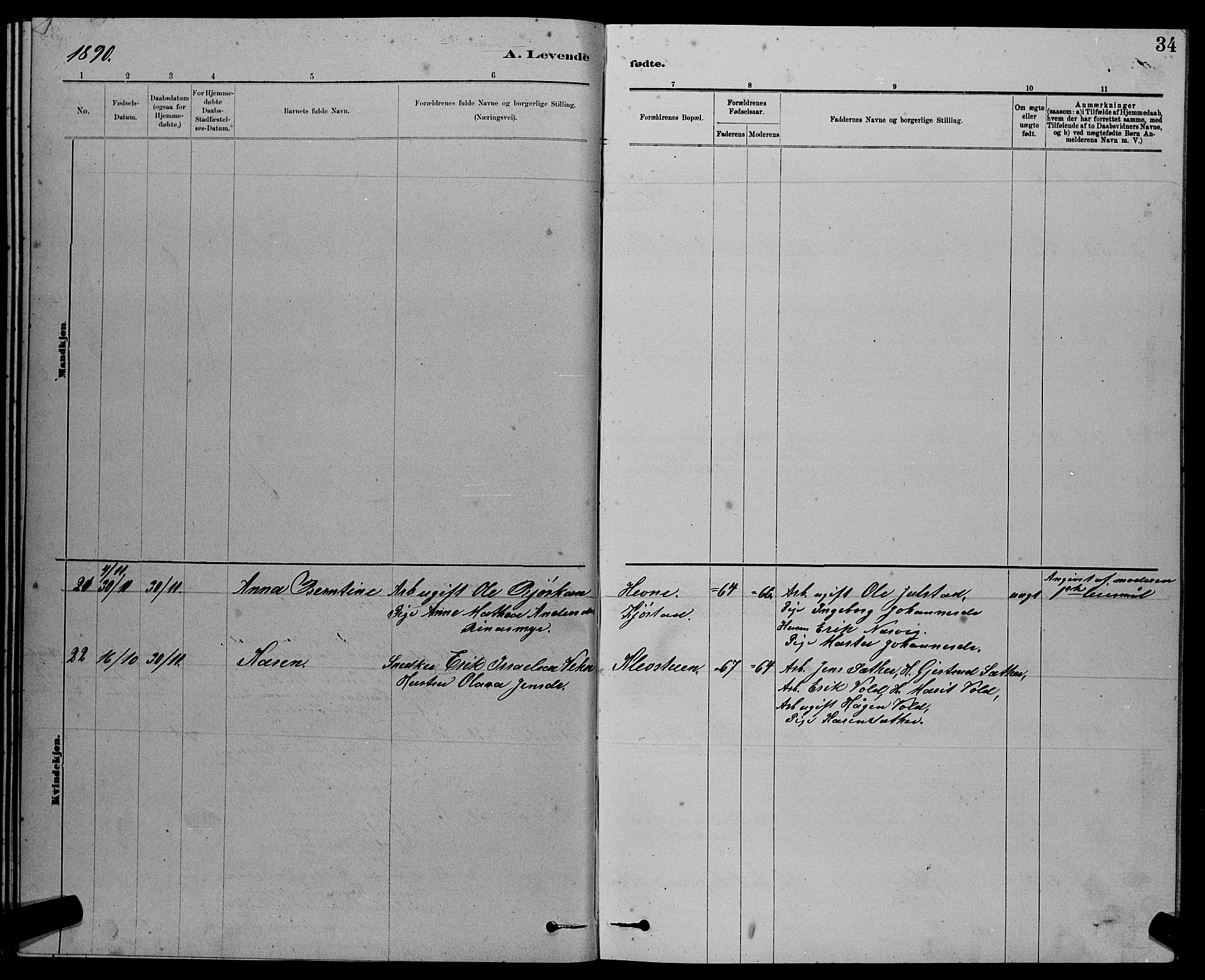 Ministerialprotokoller, klokkerbøker og fødselsregistre - Sør-Trøndelag, SAT/A-1456/611/L0354: Parish register (copy) no. 611C02, 1881-1896, p. 34