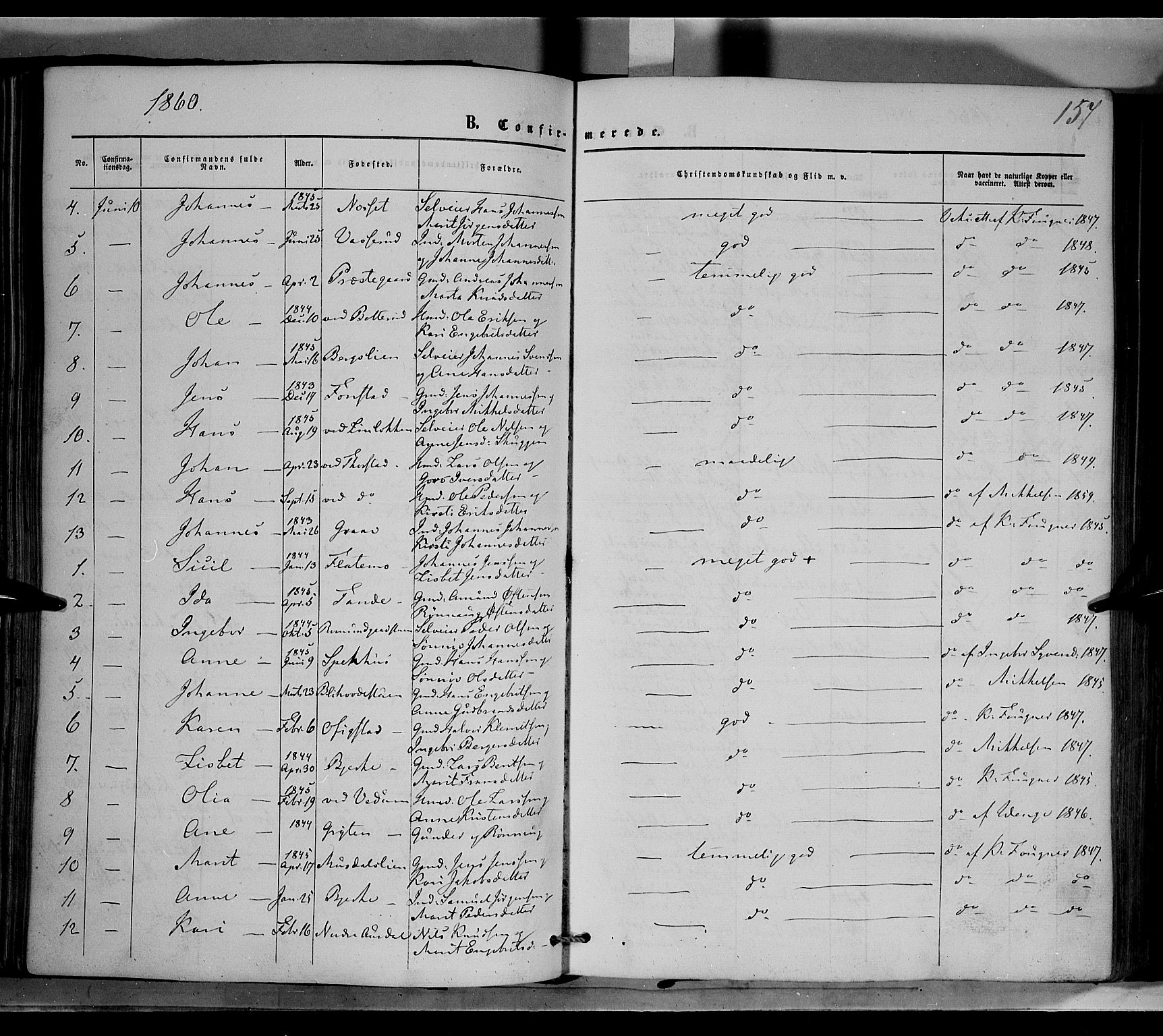 Øyer prestekontor, SAH/PREST-084/H/Ha/Haa/L0006: Parish register (official) no. 6, 1858-1874, p. 157