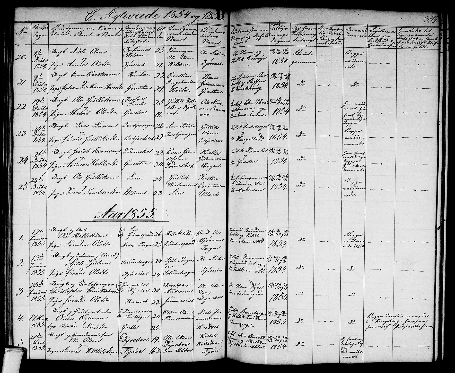 Flesberg kirkebøker, SAKO/A-18/G/Ga/L0002: Parish register (copy) no. I 2, 1834-1860, p. 333