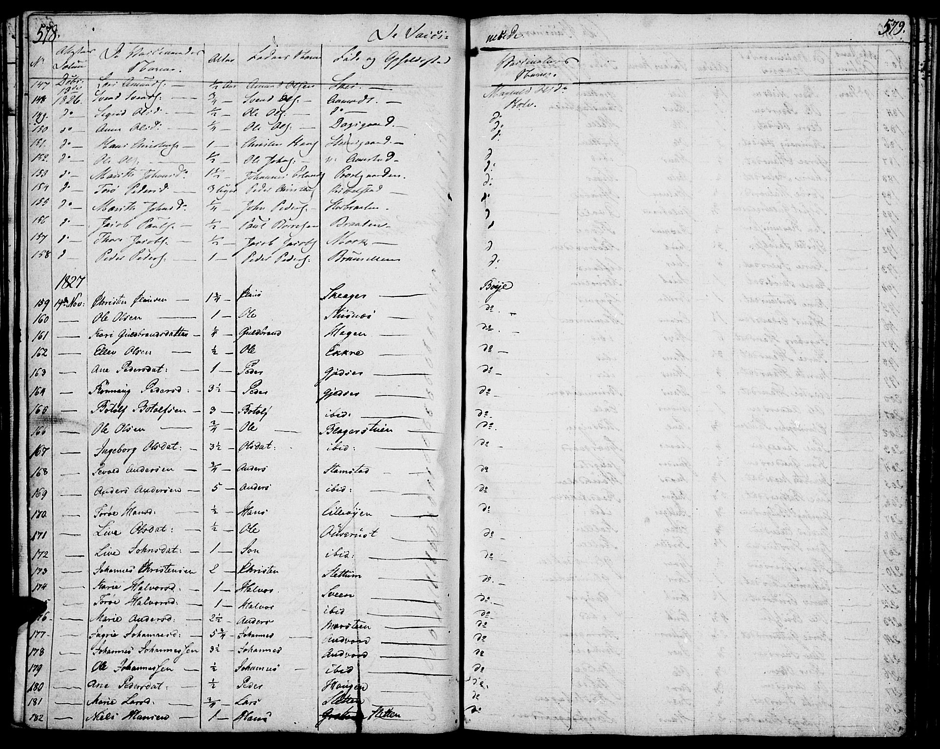 Lom prestekontor, SAH/PREST-070/K/L0005: Parish register (official) no. 5, 1825-1837, p. 578-579