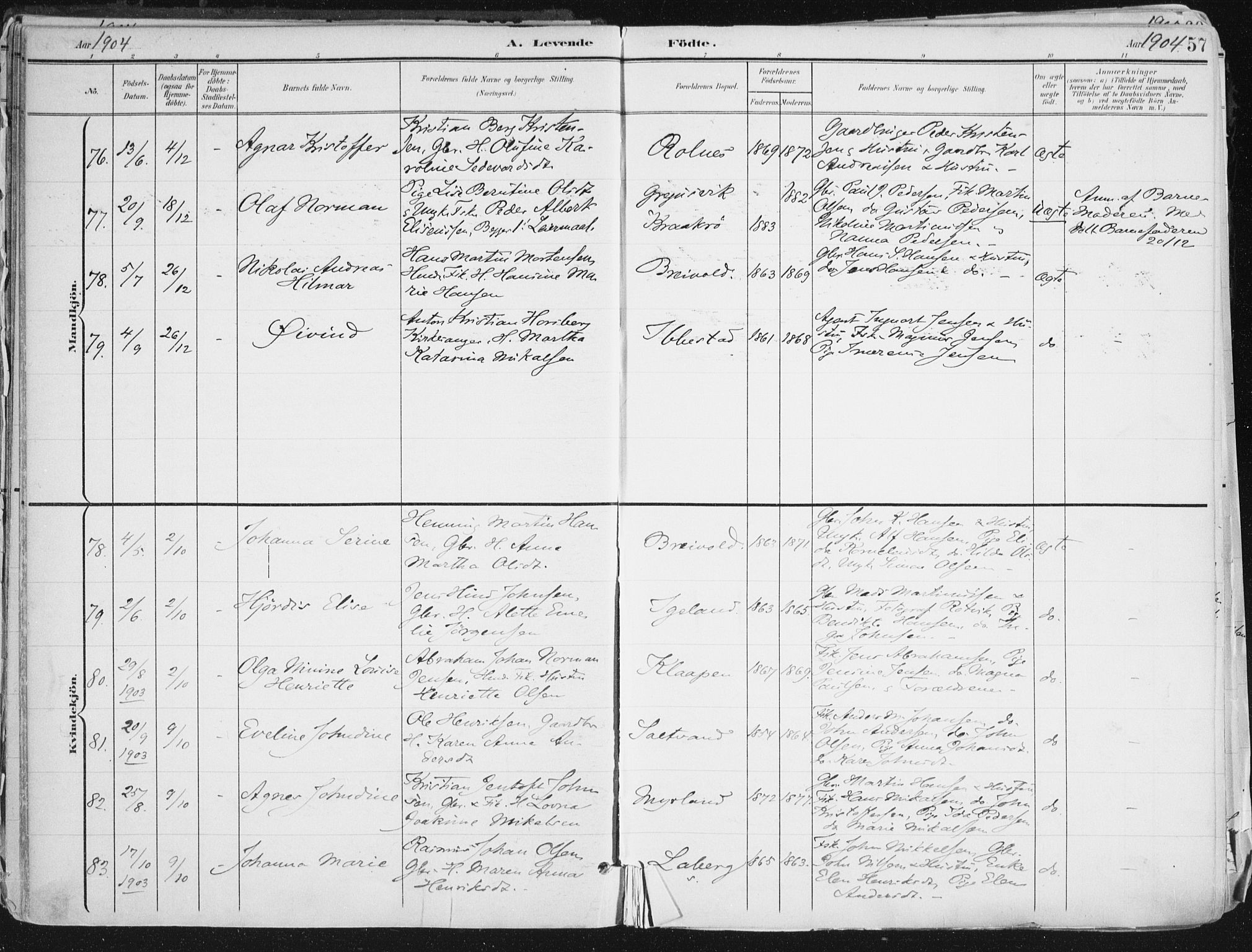 Ibestad sokneprestembete, AV/SATØ-S-0077/H/Ha/Haa/L0017kirke: Parish register (official) no. 17, 1901-1914, p. 57