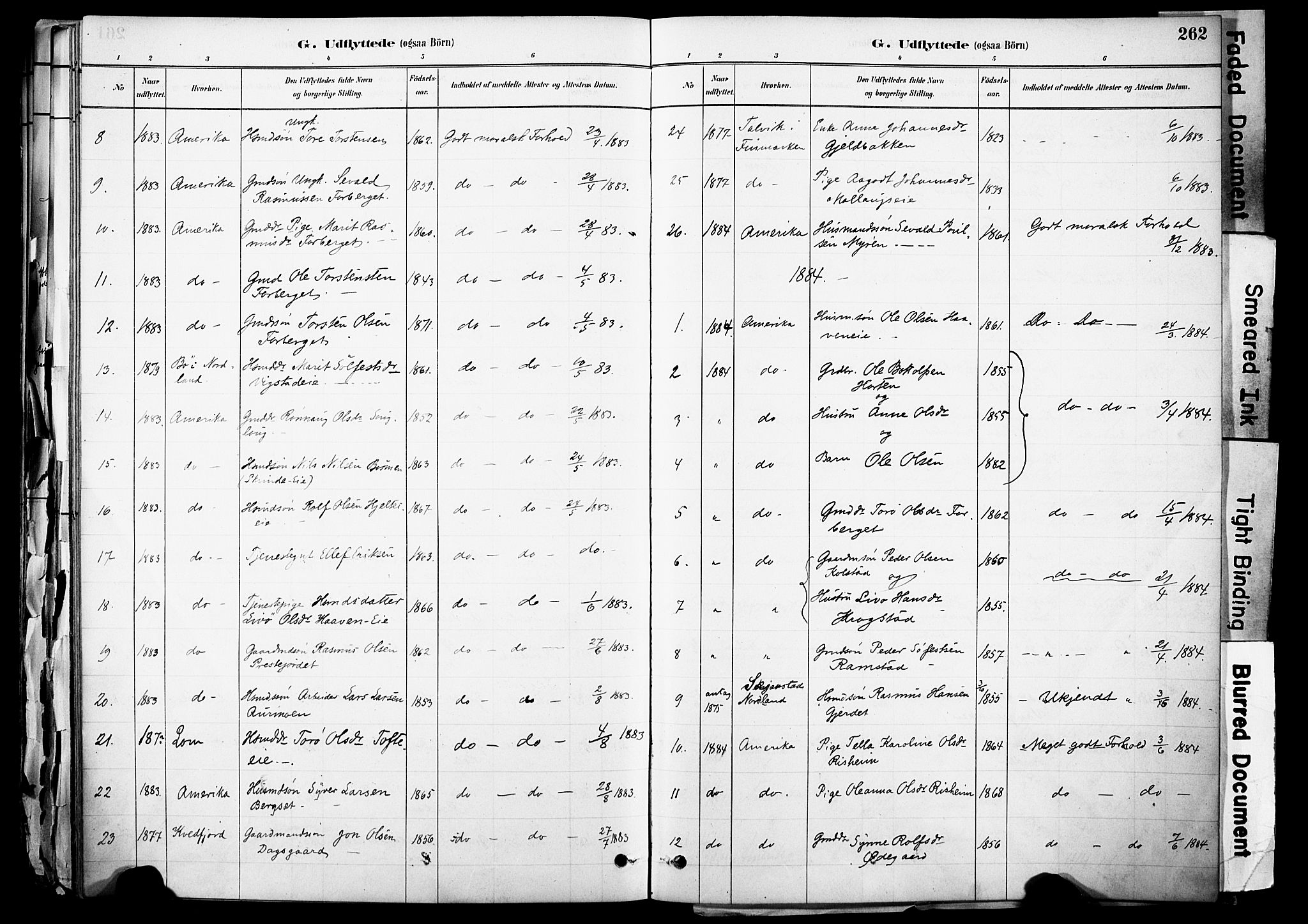 Skjåk prestekontor, SAH/PREST-072/H/Ha/Haa/L0003: Parish register (official) no. 3, 1880-1907, p. 262