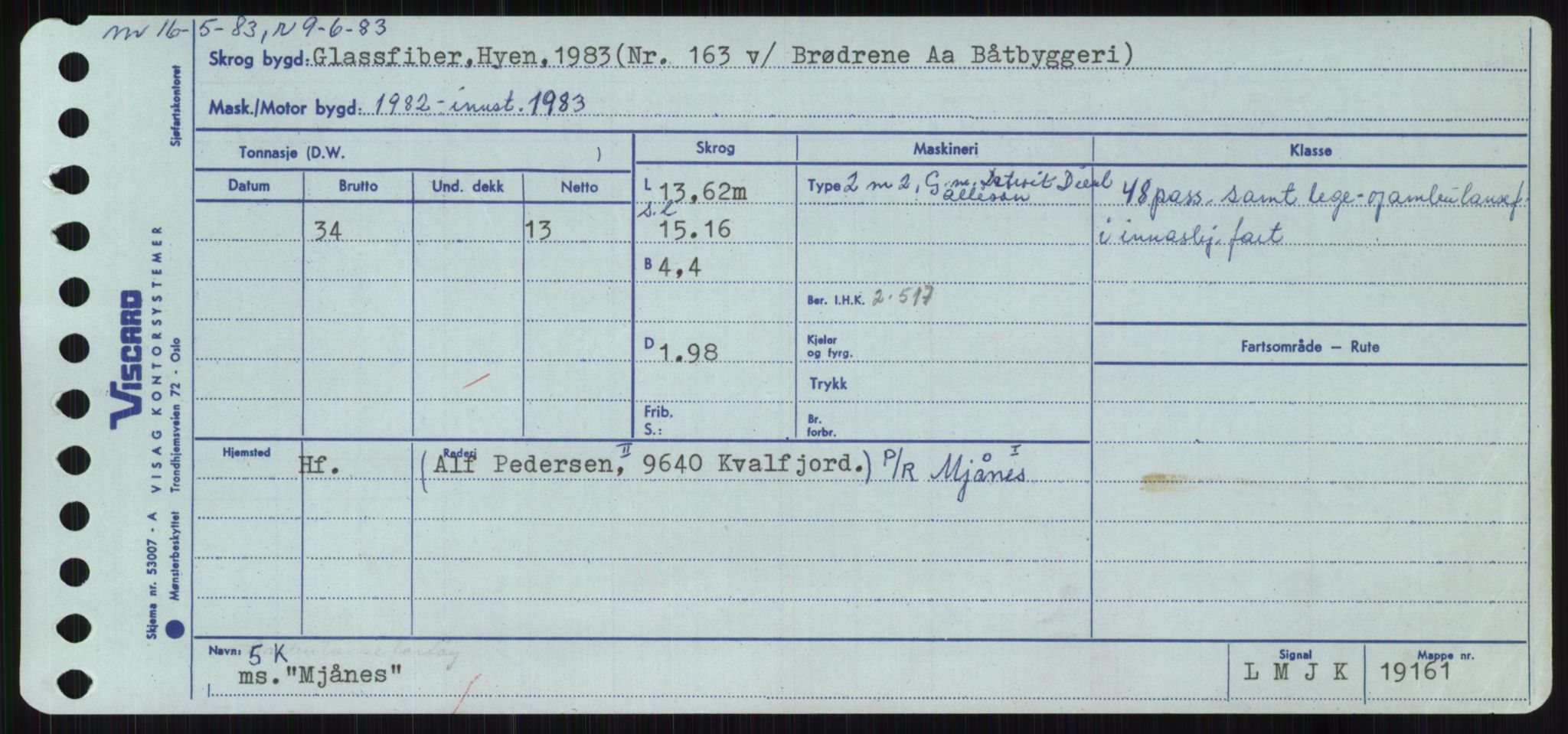 Sjøfartsdirektoratet med forløpere, Skipsmålingen, AV/RA-S-1627/H/Ha/L0004/0001: Fartøy, Mas-R / Fartøy, Mas-Odd, p. 183