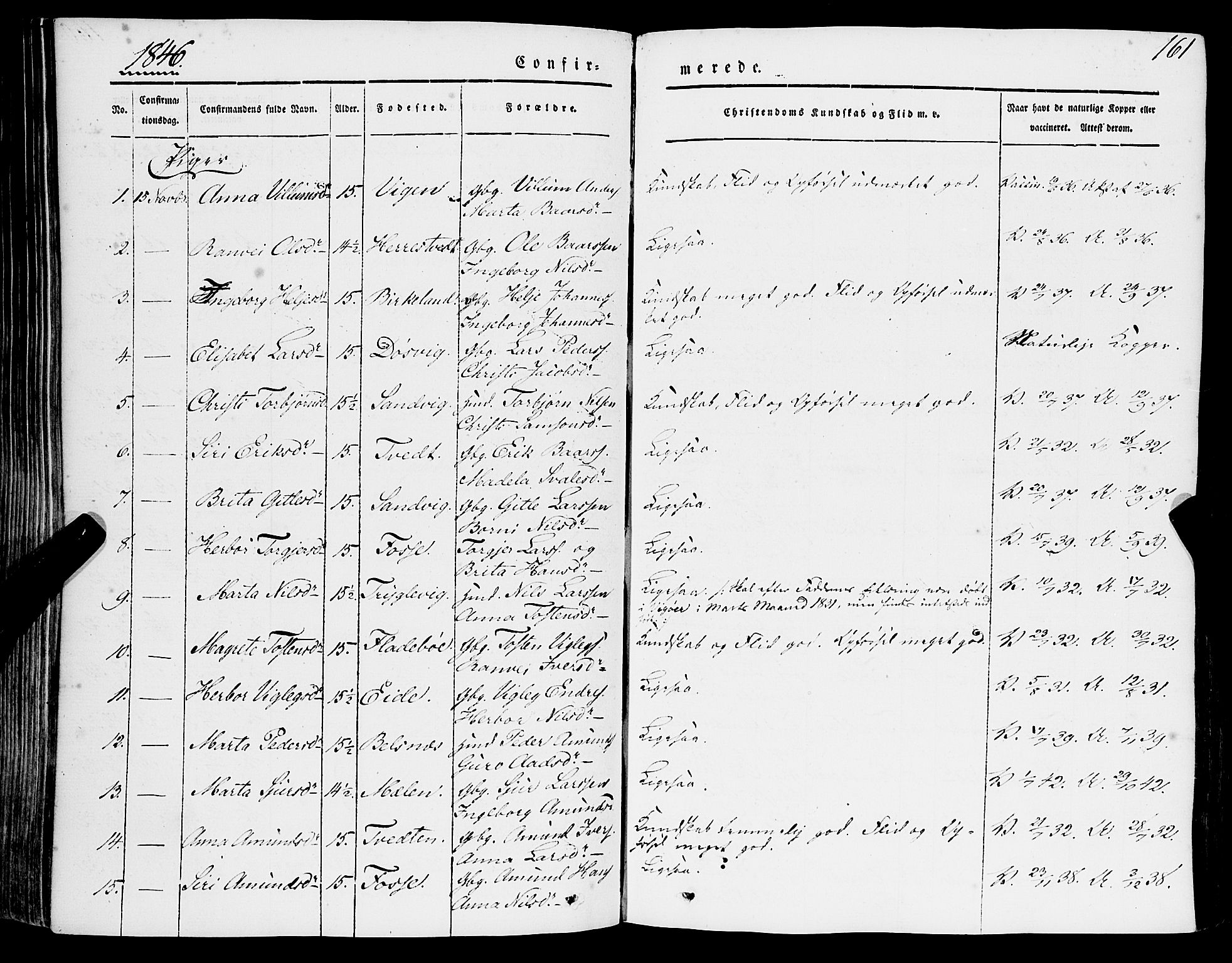 Strandebarm sokneprestembete, AV/SAB-A-78401/H/Haa: Parish register (official) no. A 7, 1844-1872, p. 161