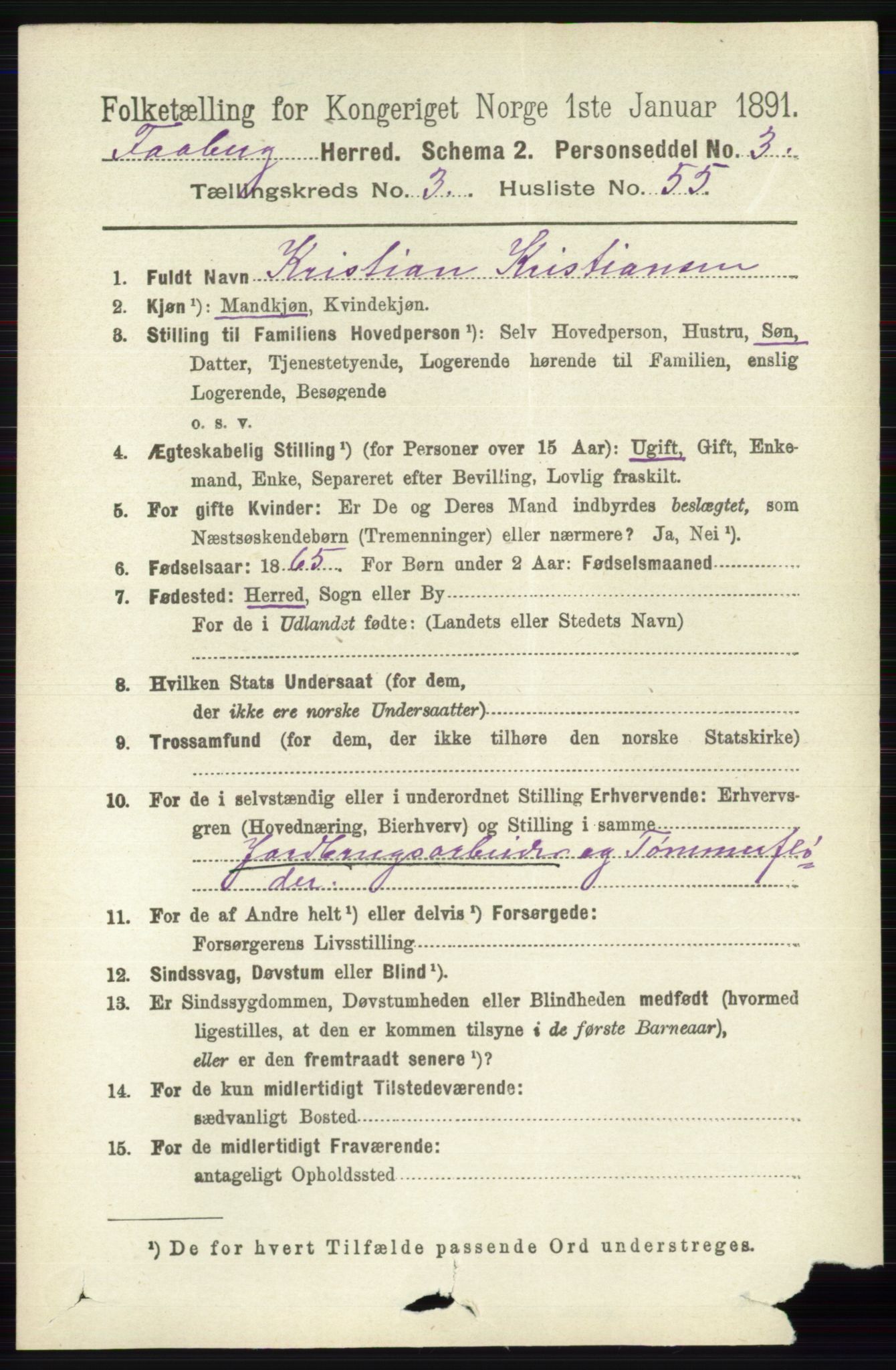 RA, 1891 census for 0524 Fåberg, 1891, p. 1163