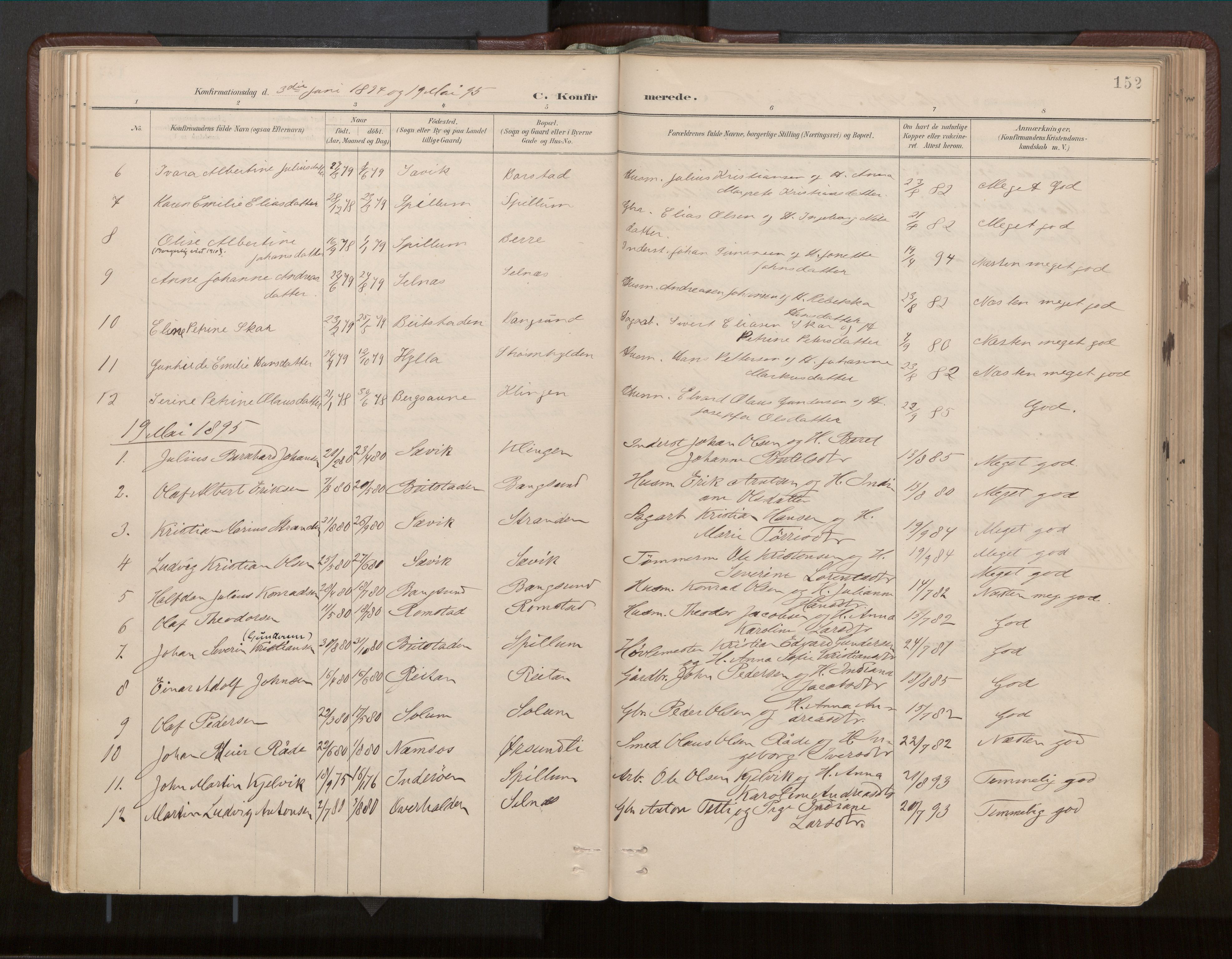 Ministerialprotokoller, klokkerbøker og fødselsregistre - Nord-Trøndelag, SAT/A-1458/770/L0589: Parish register (official) no. 770A03, 1887-1929, p. 152