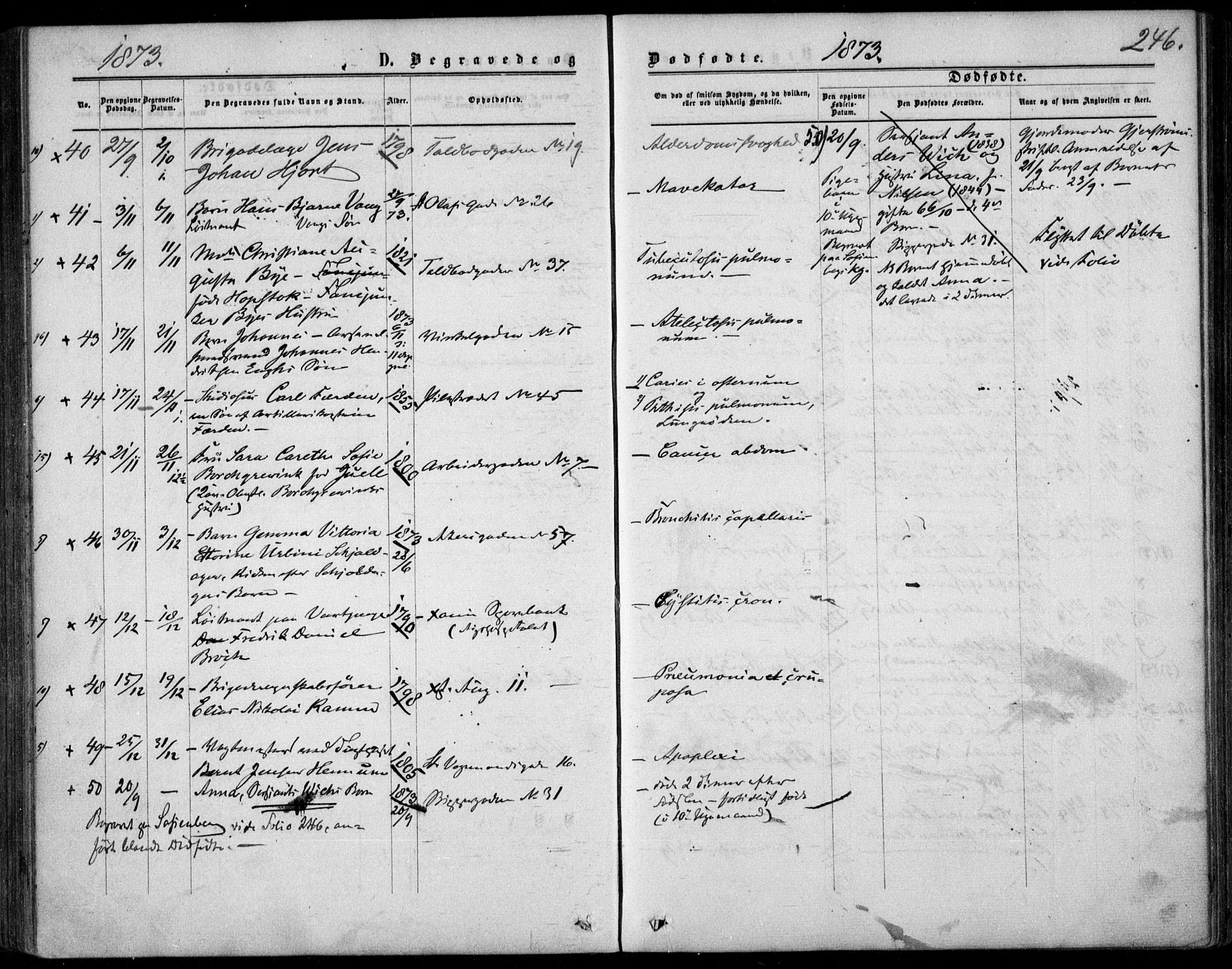 Garnisonsmenigheten Kirkebøker, AV/SAO-A-10846/F/Fa/L0011: Parish register (official) no. 11, 1870-1880, p. 246