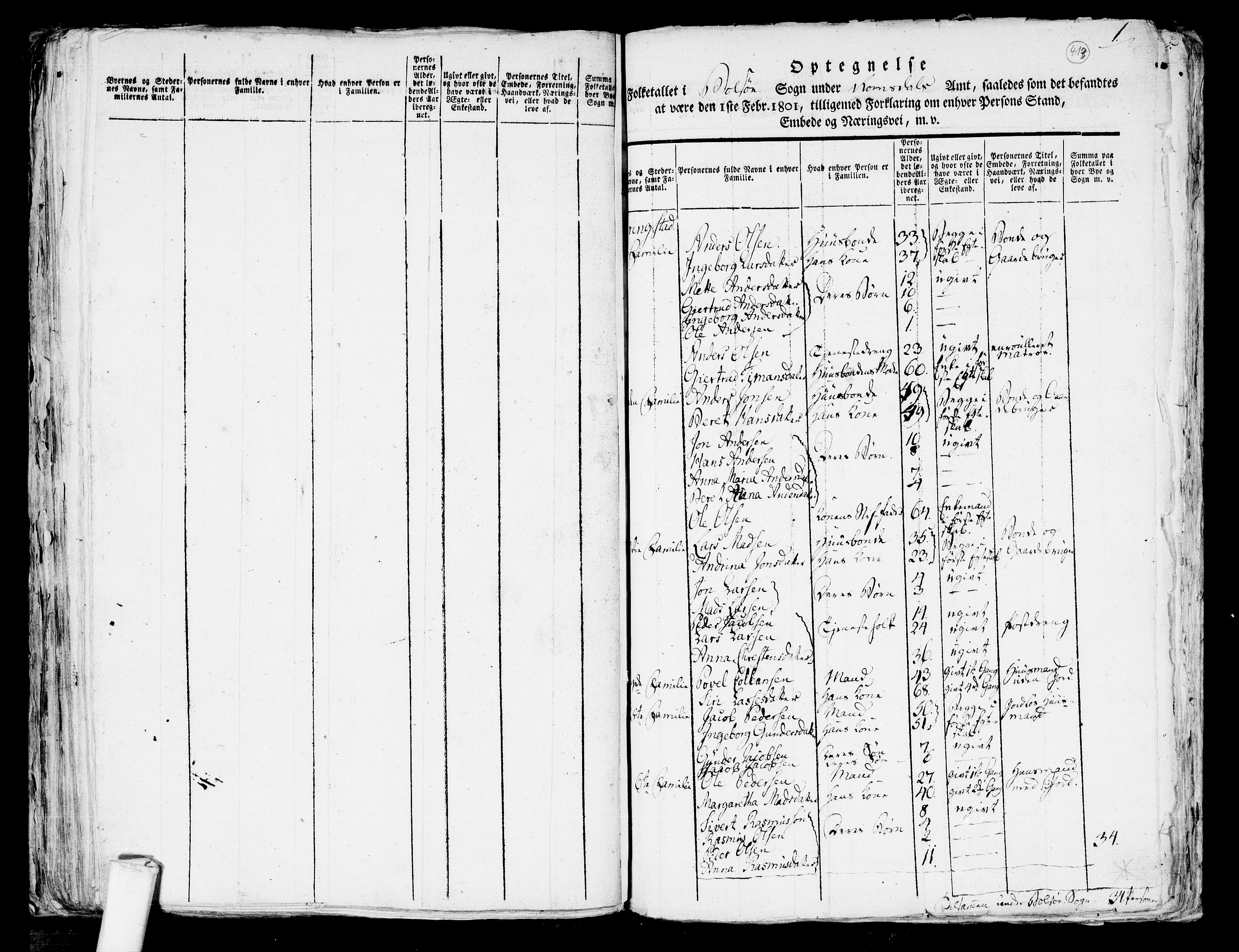 RA, 1801 census for 1544P Bolsøy, 1801, p. 412b-413a