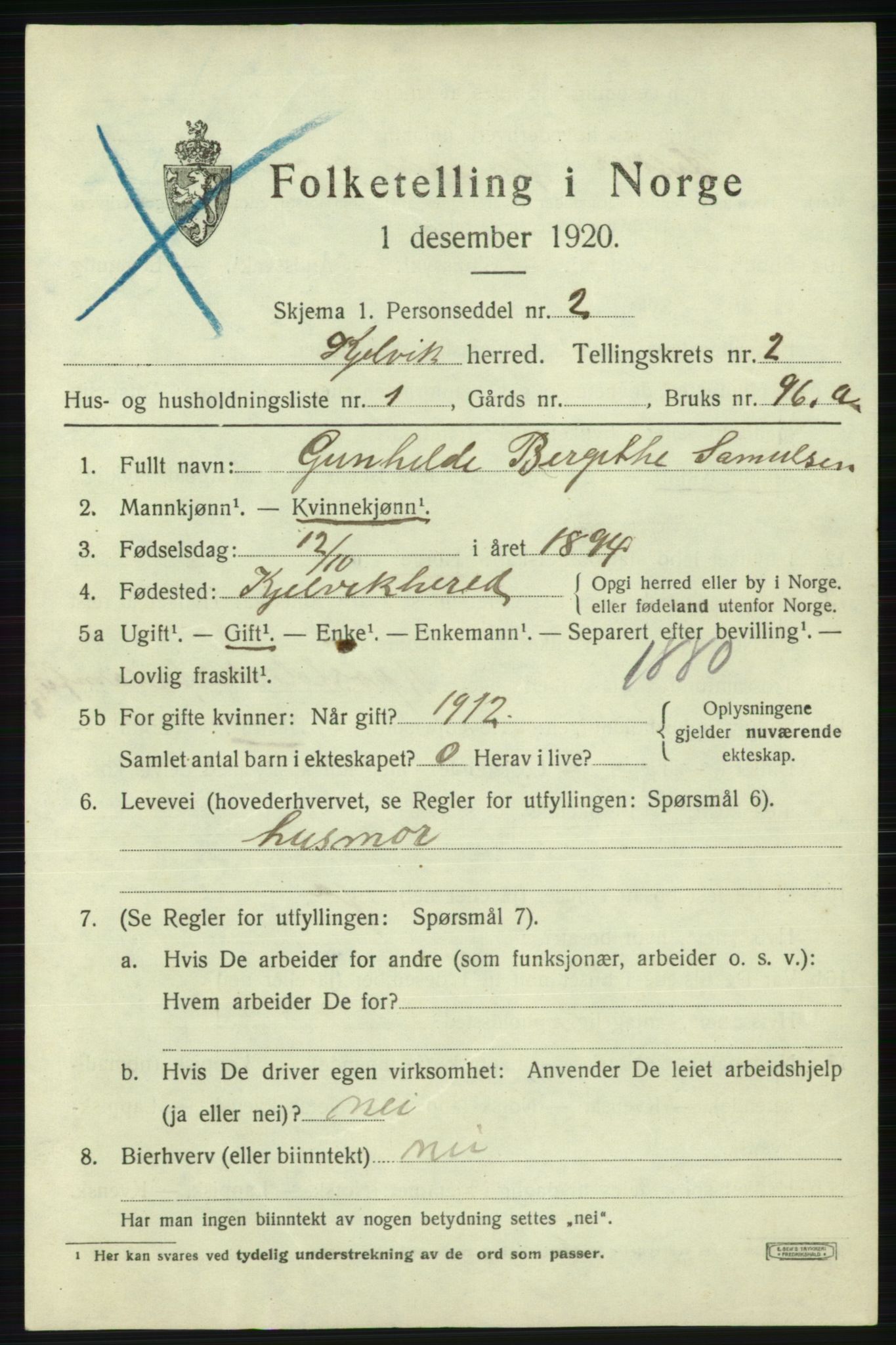 SATØ, 1920 census for Kjelvik, 1920, p. 1389