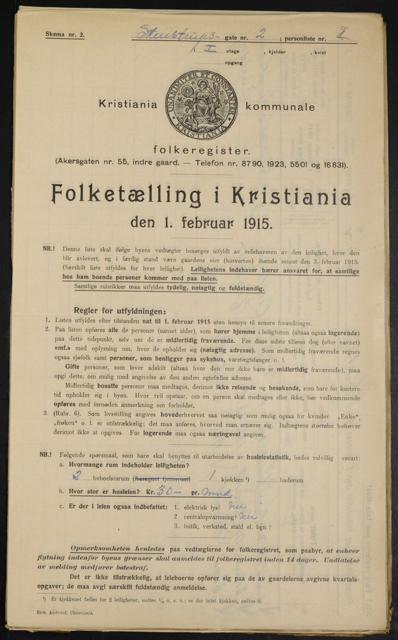 OBA, Municipal Census 1915 for Kristiania, 1915, p. 100818