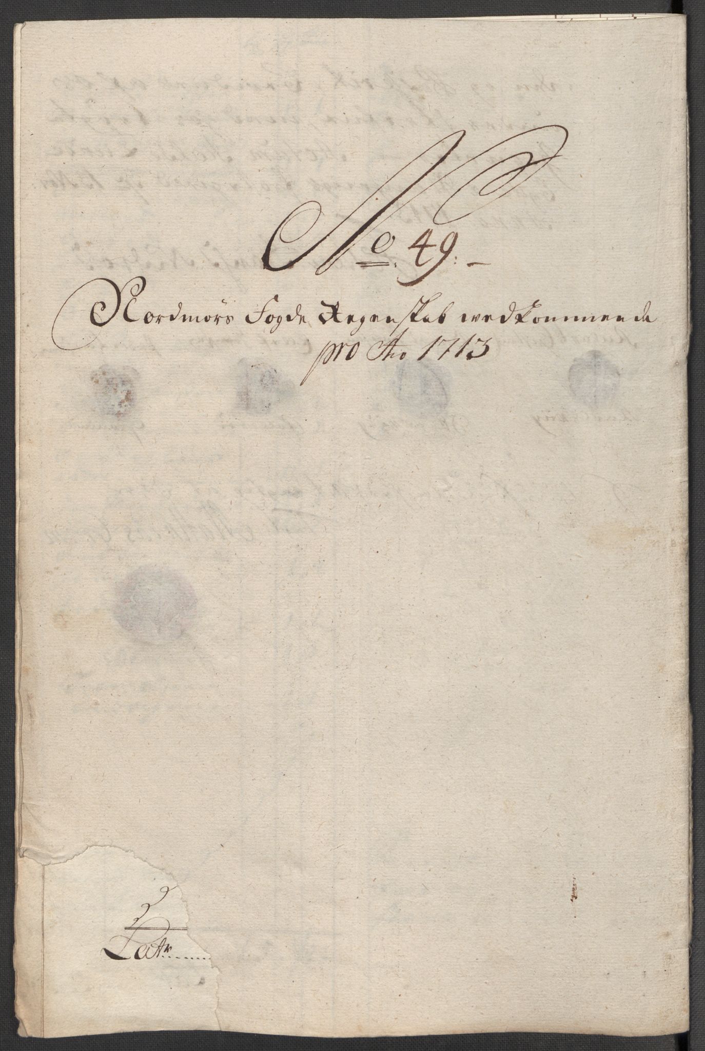 Rentekammeret inntil 1814, Reviderte regnskaper, Fogderegnskap, AV/RA-EA-4092/R56/L3747: Fogderegnskap Nordmøre, 1713, p. 257