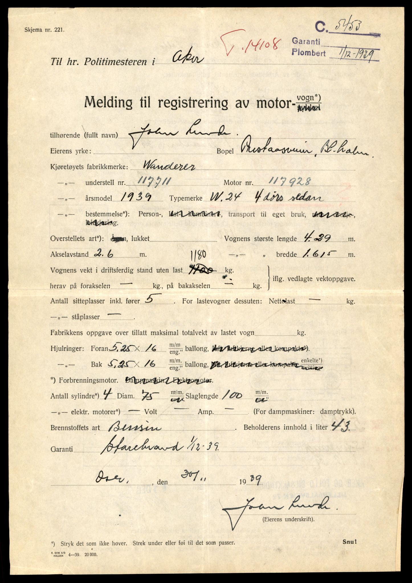 Møre og Romsdal vegkontor - Ålesund trafikkstasjon, AV/SAT-A-4099/F/Fe/L0043: Registreringskort for kjøretøy T 14080 - T 14204, 1927-1998, p. 725