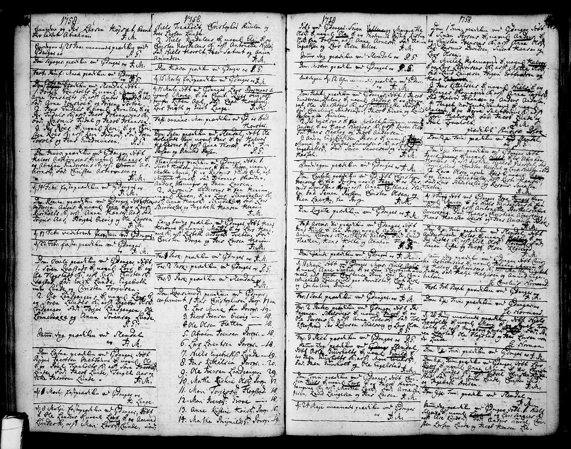 Eidanger kirkebøker, SAKO/A-261/F/Fa/L0004: Parish register (official) no. 4, 1733-1759, p. 188-189