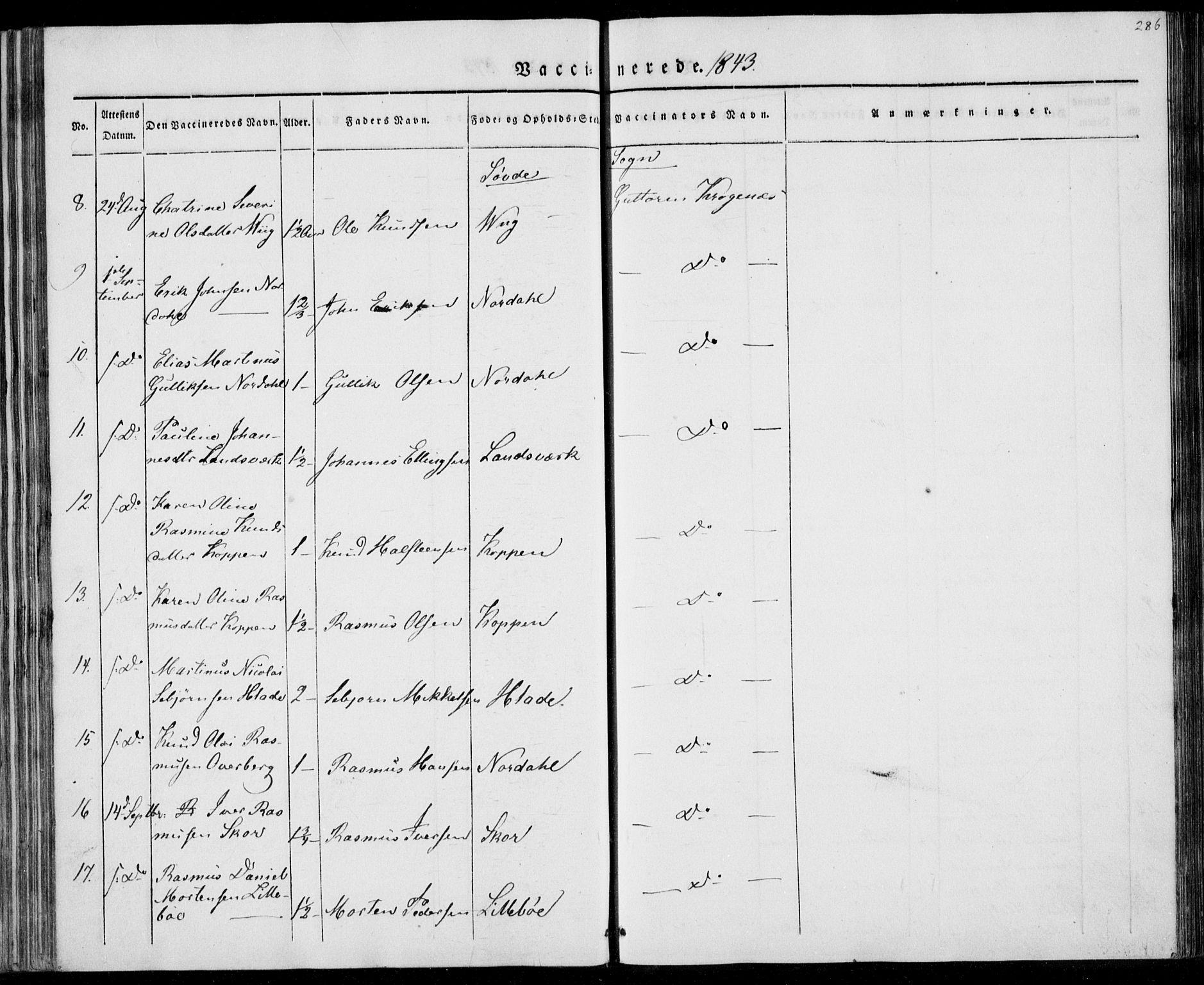 Ministerialprotokoller, klokkerbøker og fødselsregistre - Møre og Romsdal, AV/SAT-A-1454/501/L0005: Parish register (official) no. 501A05, 1831-1844, p. 286