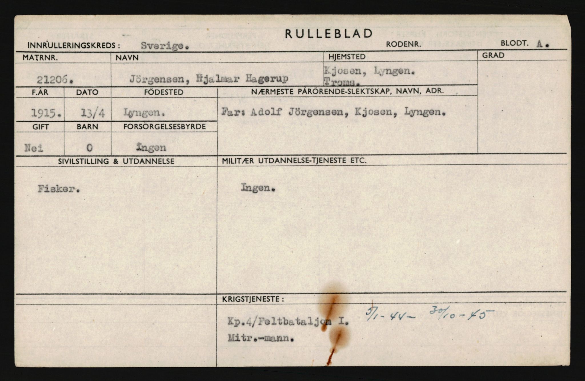 Forsvaret, Troms infanteriregiment nr. 16, AV/RA-RAFA-3146/P/Pa/L0020: Rulleblad for regimentets menige mannskaper, årsklasse 1936, 1936, p. 669