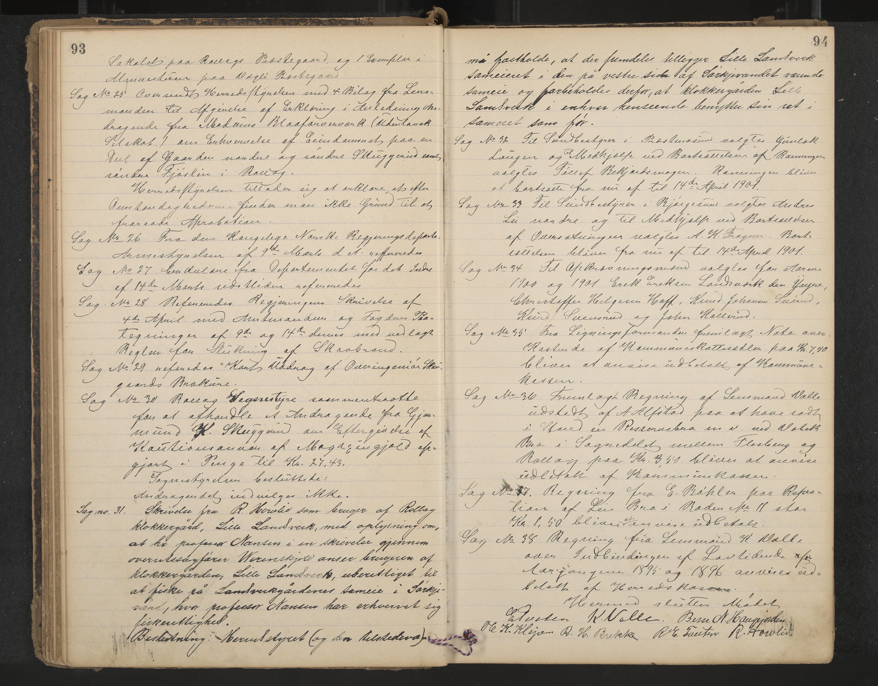 Rollag formannskap og sentraladministrasjon, IKAK/0632021-2/A/Aa/L0004: Møtebok, 1897-1909, p. 93-94