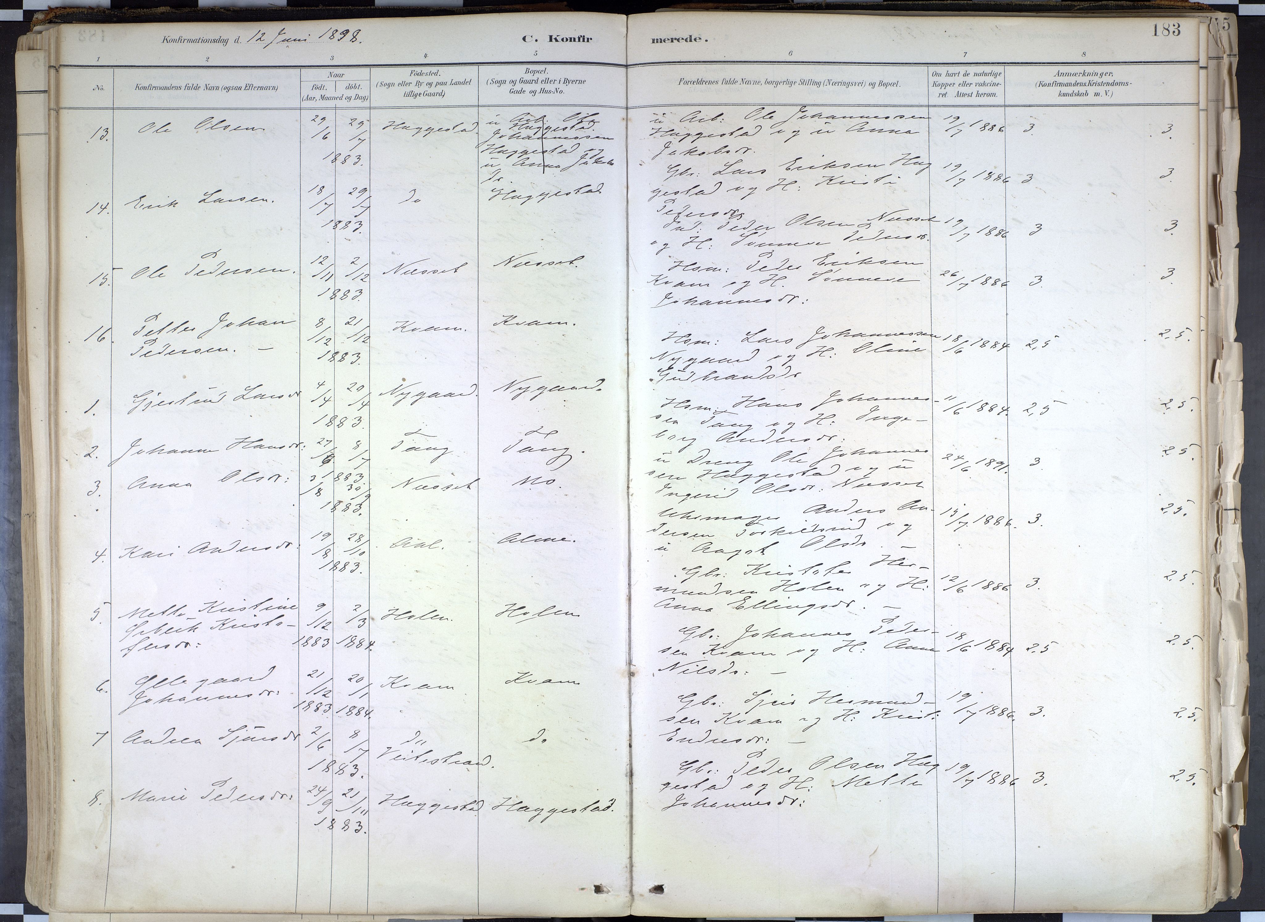 Hafslo sokneprestembete, AV/SAB-A-80301/H/Haa/Haab/L0001: Parish register (official) no. B 1, 1886-1945, p. 183