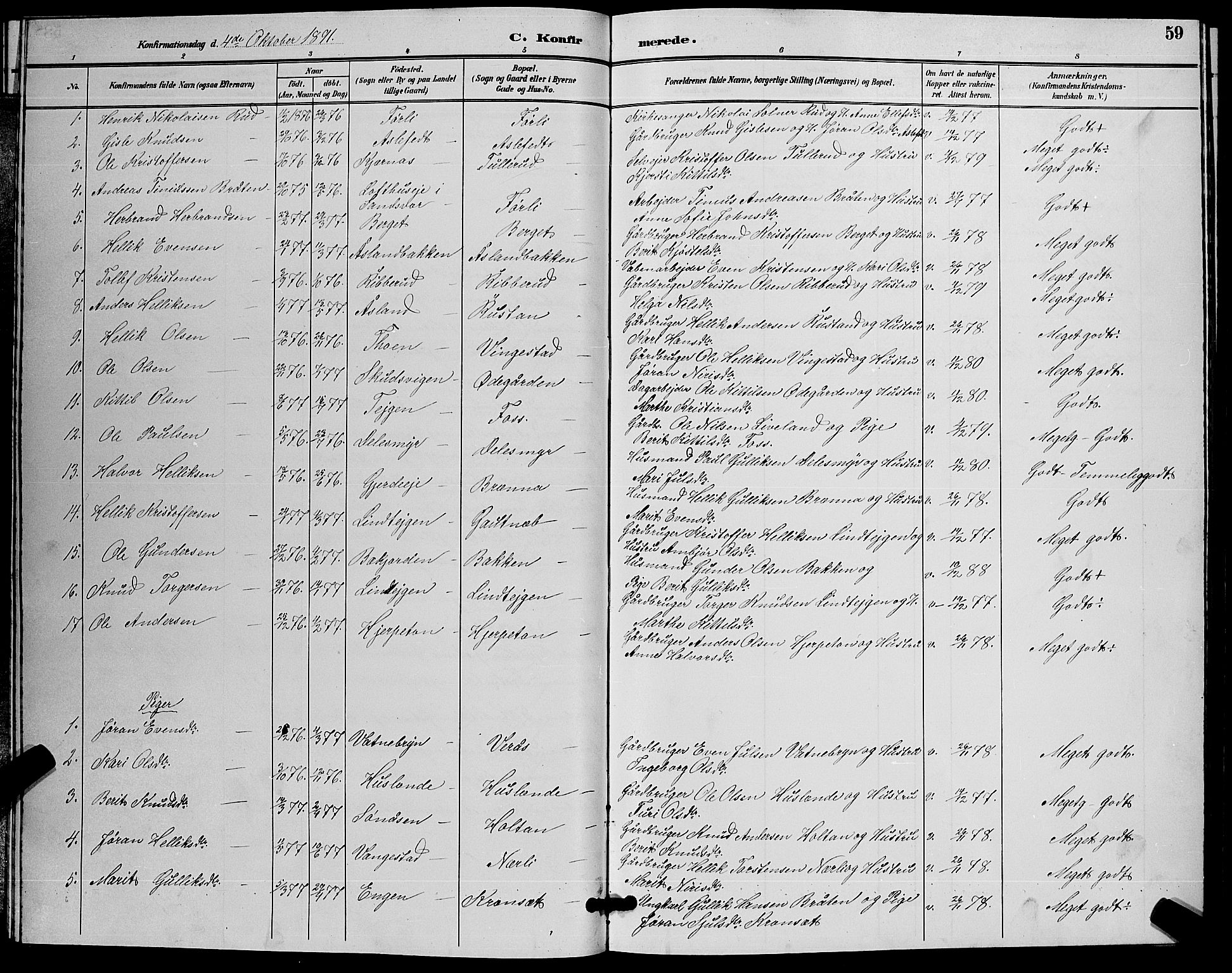 Flesberg kirkebøker, SAKO/A-18/G/Ga/L0004: Parish register (copy) no. I 4 /1, 1890-1898, p. 59