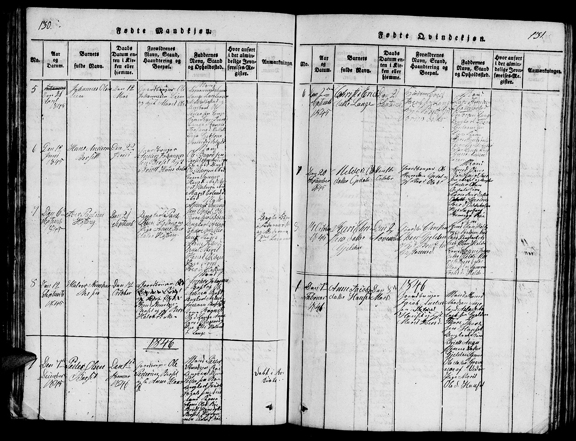 Ministerialprotokoller, klokkerbøker og fødselsregistre - Møre og Romsdal, AV/SAT-A-1454/554/L0644: Parish register (copy) no. 554C01, 1818-1851, p. 130-131