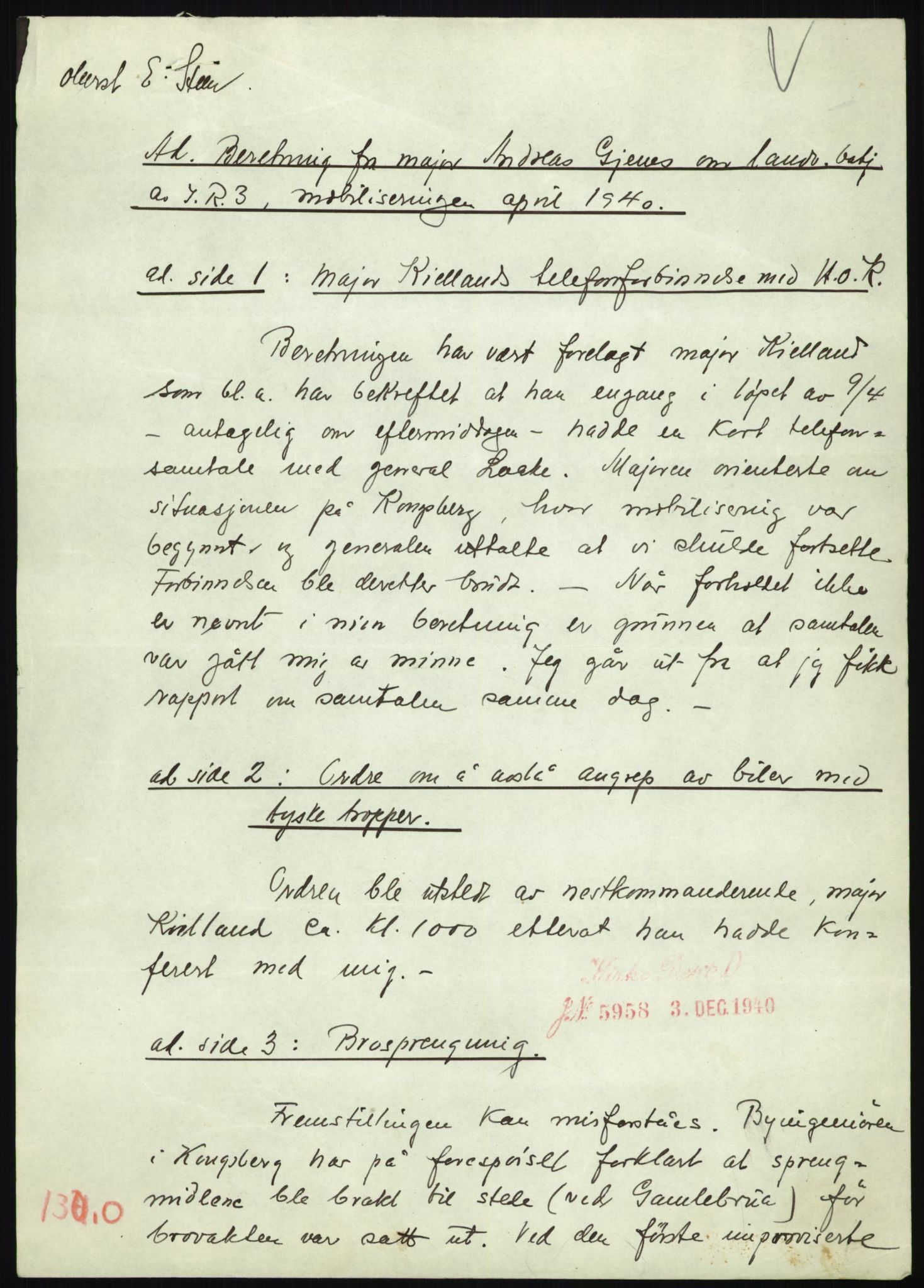 Forsvaret, Forsvarets krigshistoriske avdeling, AV/RA-RAFA-2017/Y/Yb/L0055: II-C-11-130-136  -  1. Divisjon, 1940, p. 61