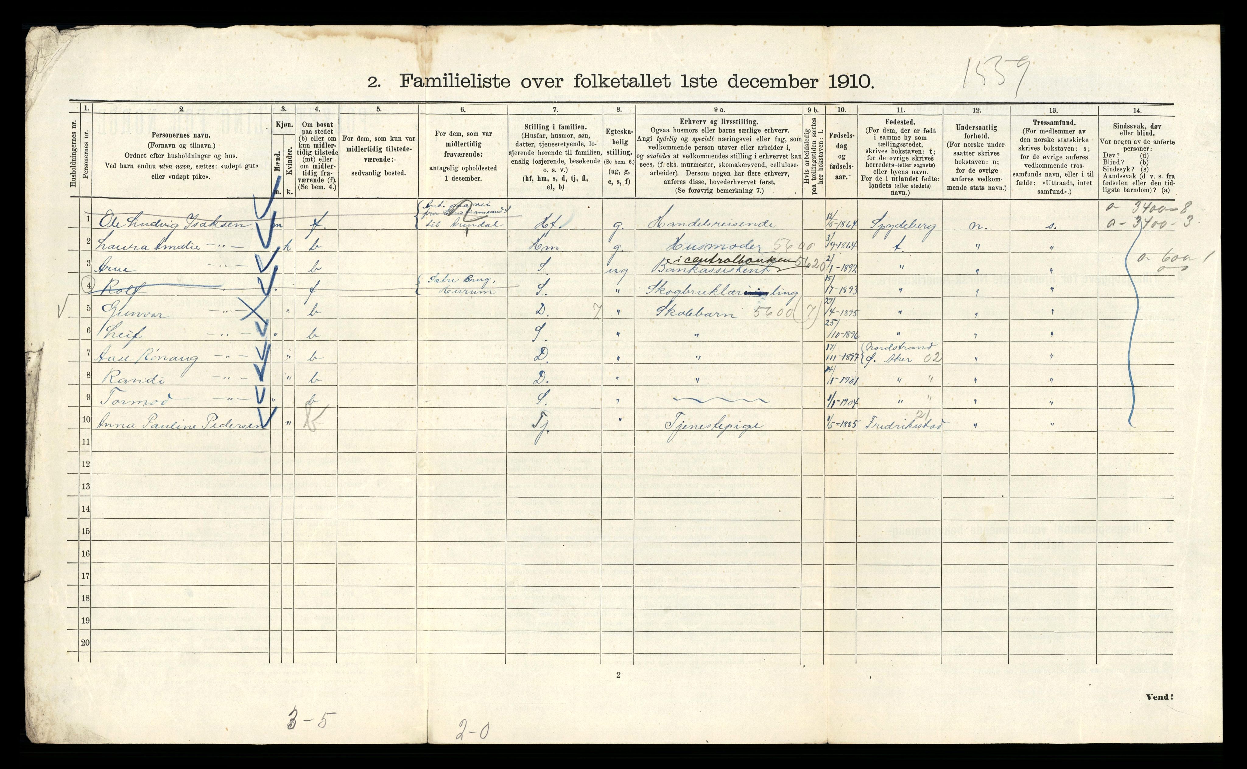 RA, 1910 census for Kristiania, 1910, p. 57918