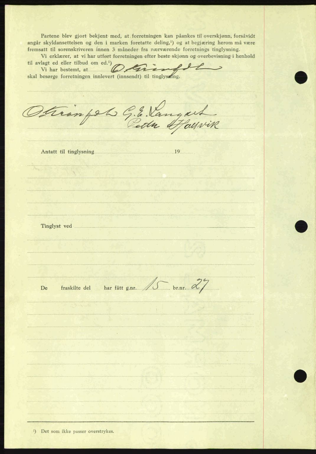 Romsdal sorenskriveri, AV/SAT-A-4149/1/2/2C: Mortgage book no. A7, 1939-1939, Diary no: : 1519/1939