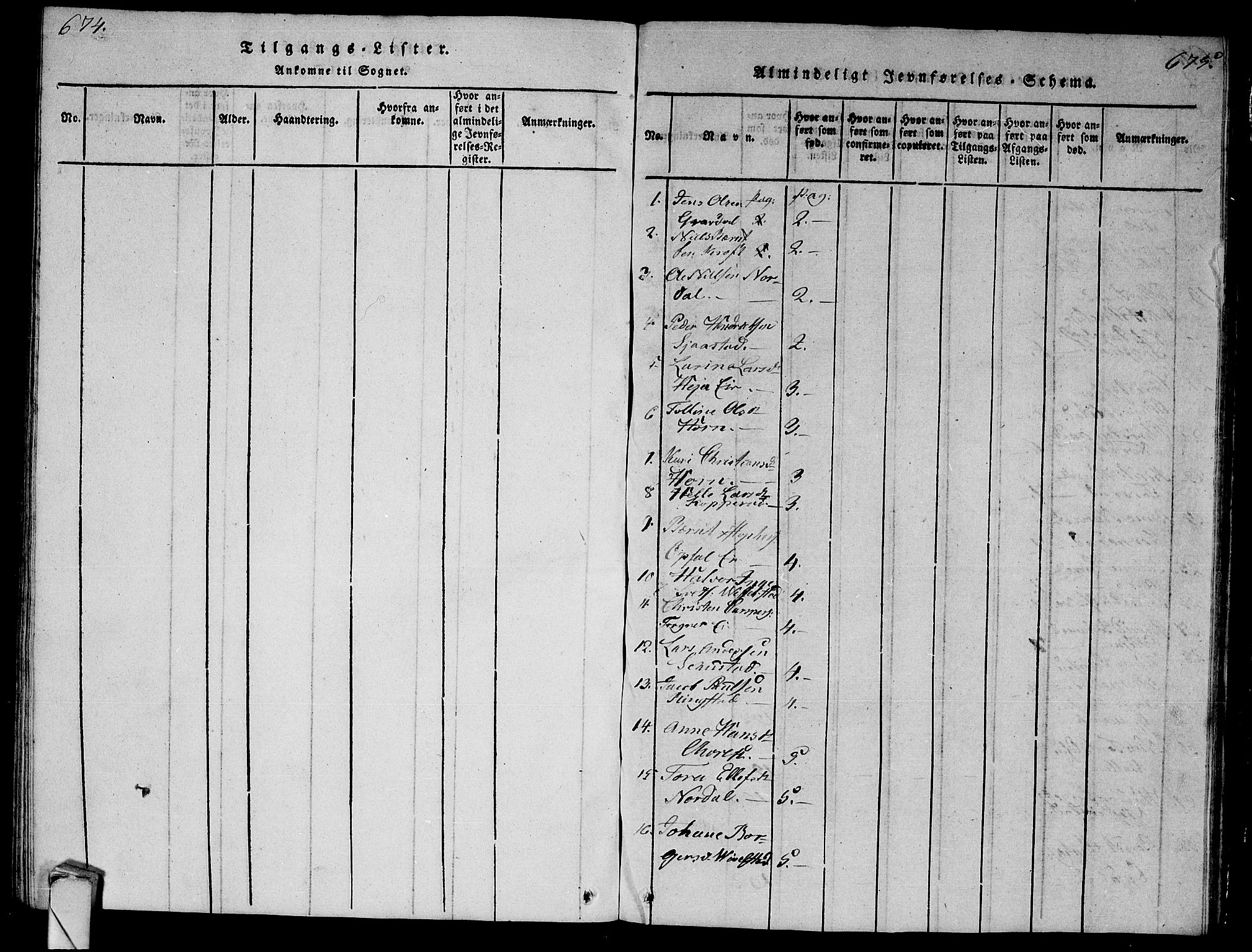 Lier kirkebøker, AV/SAKO-A-230/G/Ga/L0001: Parish register (copy) no. I 1, 1813-1824, p. 674-675