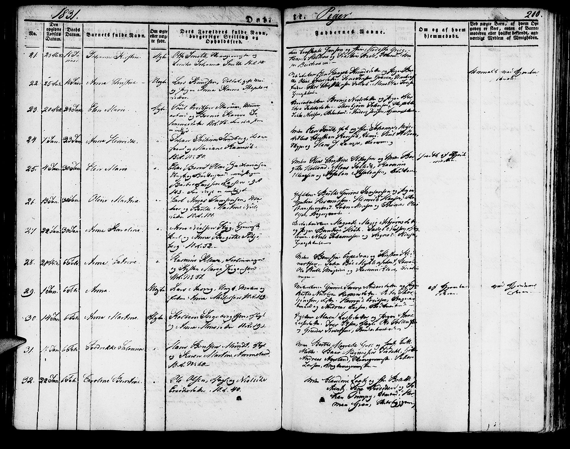 Domkirken sokneprestembete, AV/SAB-A-74801/H/Haa/L0012: Parish register (official) no. A 12, 1821-1840, p. 200