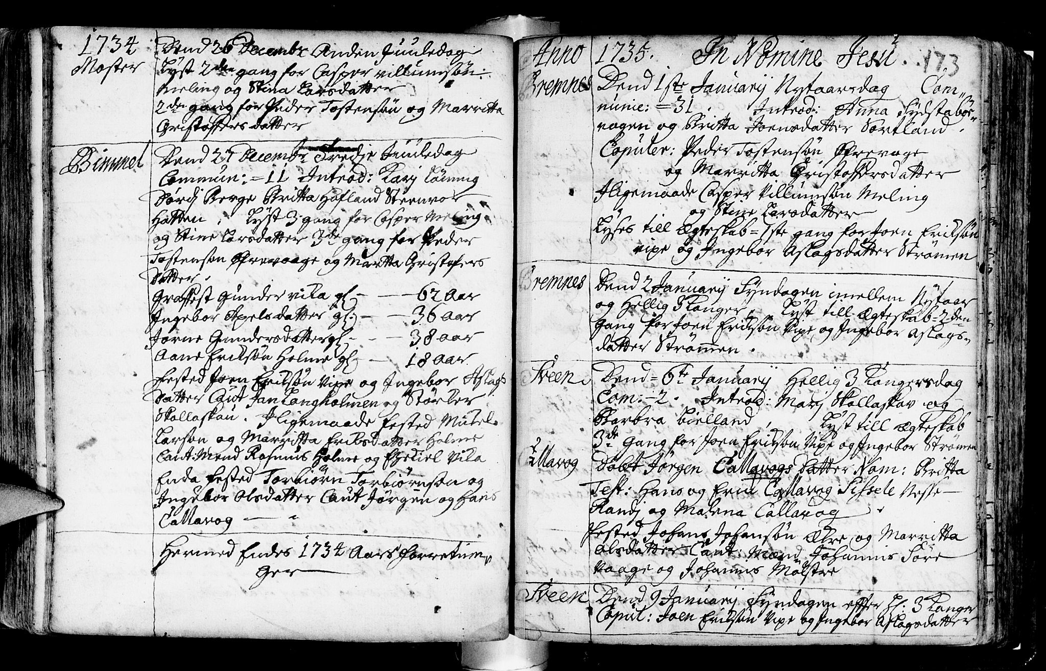 Finnås sokneprestembete, AV/SAB-A-99925/H/Ha/Haa/Haaa/L0001: Parish register (official) no. A 1, 1718-1744, p. 173