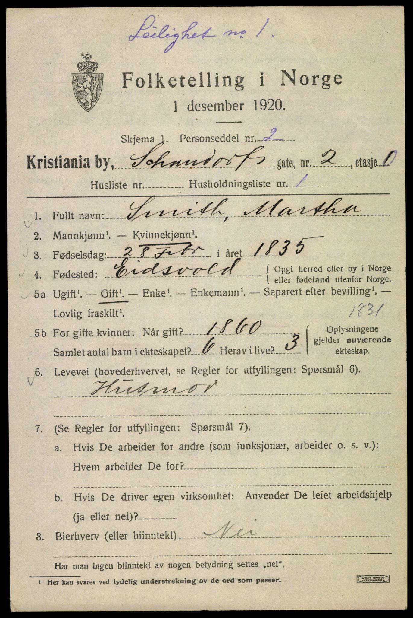 SAO, 1920 census for Kristiania, 1920, p. 487041