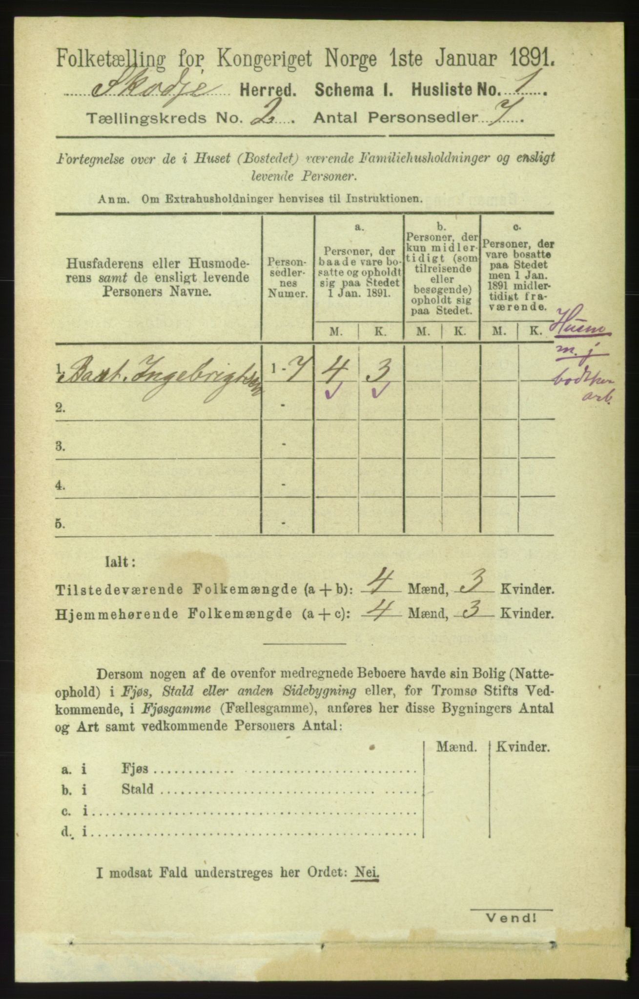 RA, 1891 census for 1529 Skodje, 1891, p. 246