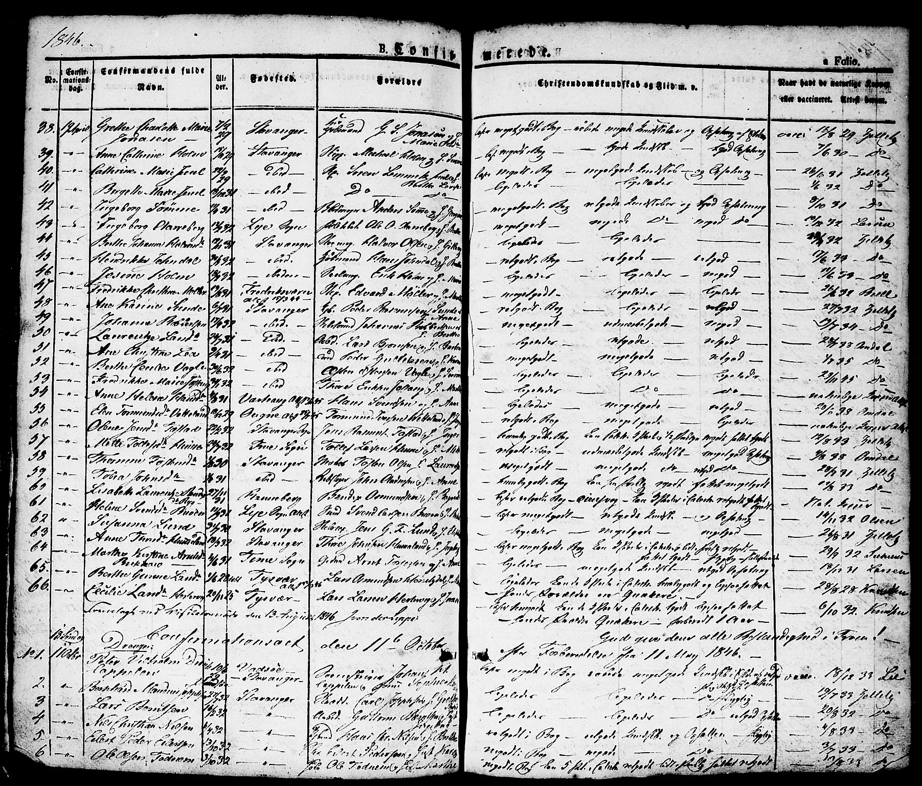 Domkirken sokneprestkontor, AV/SAST-A-101812/001/30/30BA/L0011: Parish register (official) no. A 11, 1832-1856