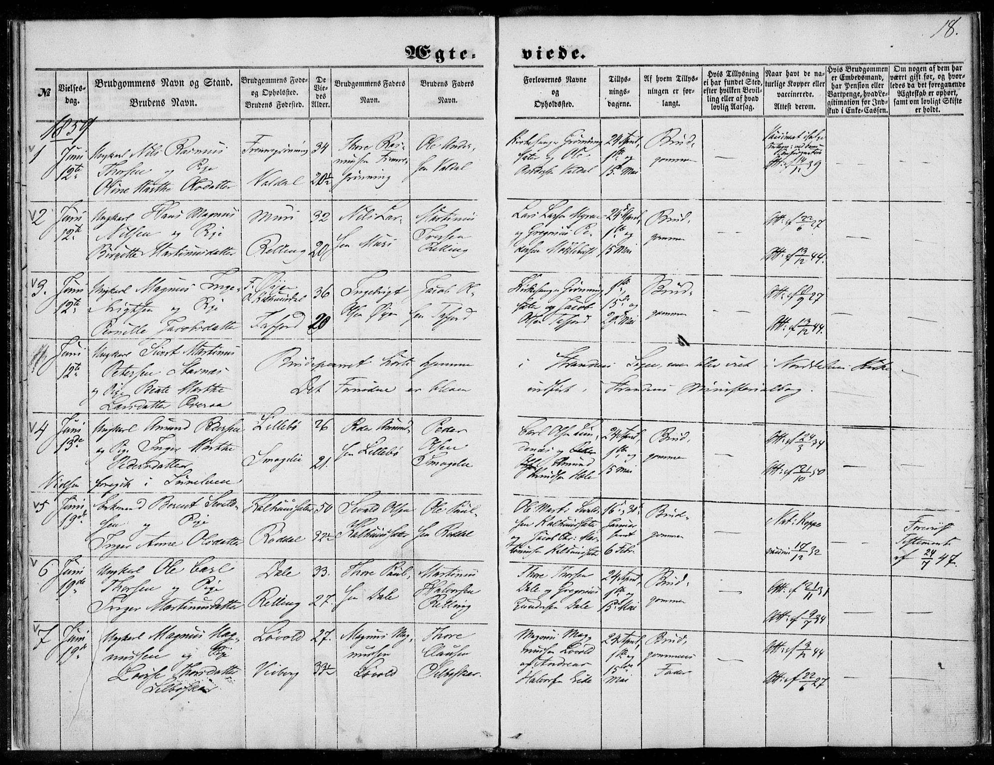Ministerialprotokoller, klokkerbøker og fødselsregistre - Møre og Romsdal, SAT/A-1454/519/L0250: Parish register (official) no. 519A09, 1850-1868, p. 18
