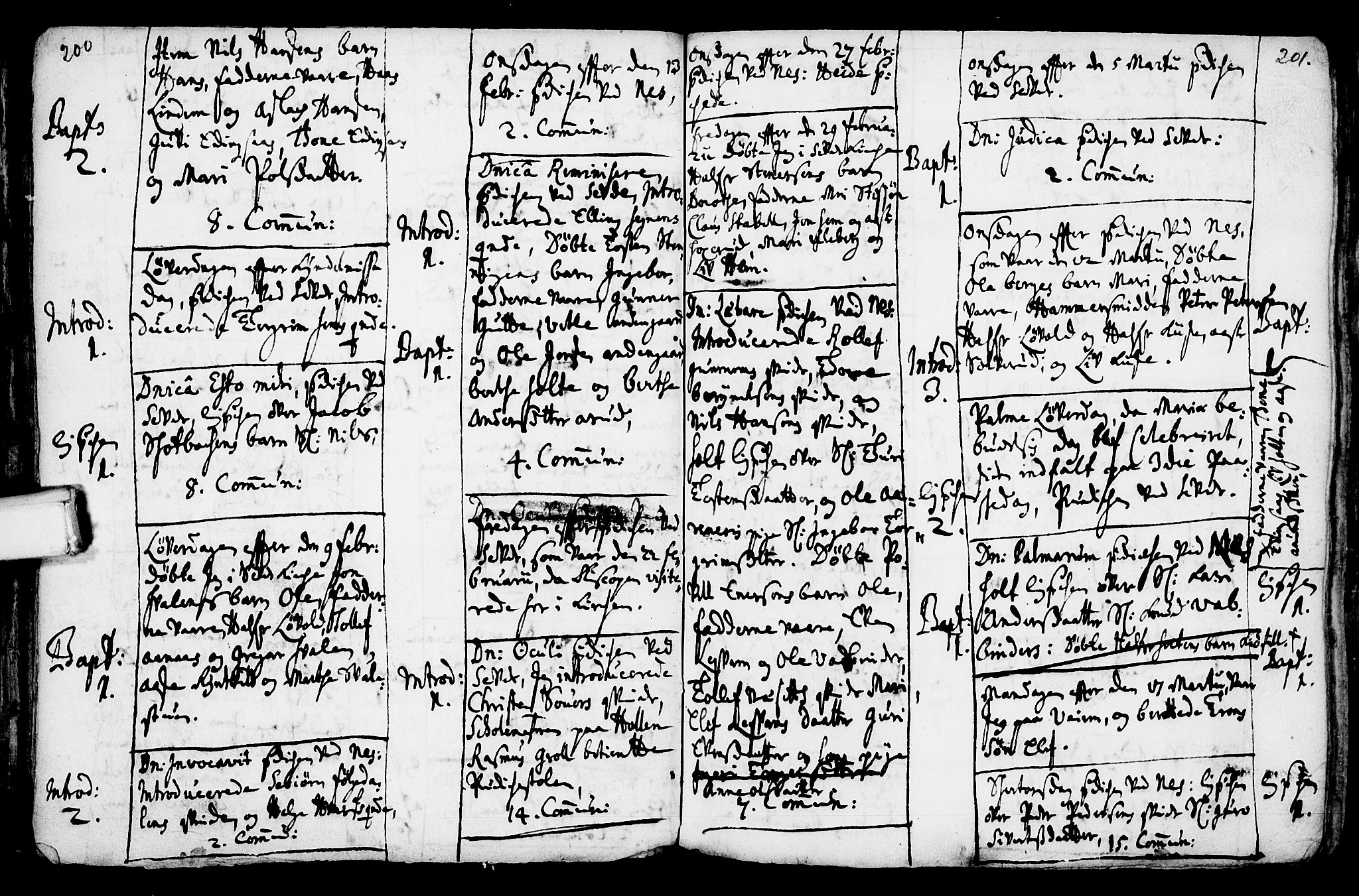 Sauherad kirkebøker, AV/SAKO-A-298/F/Fa/L0002: Parish register (official) no. I 2, 1681-1720, p. 200-201