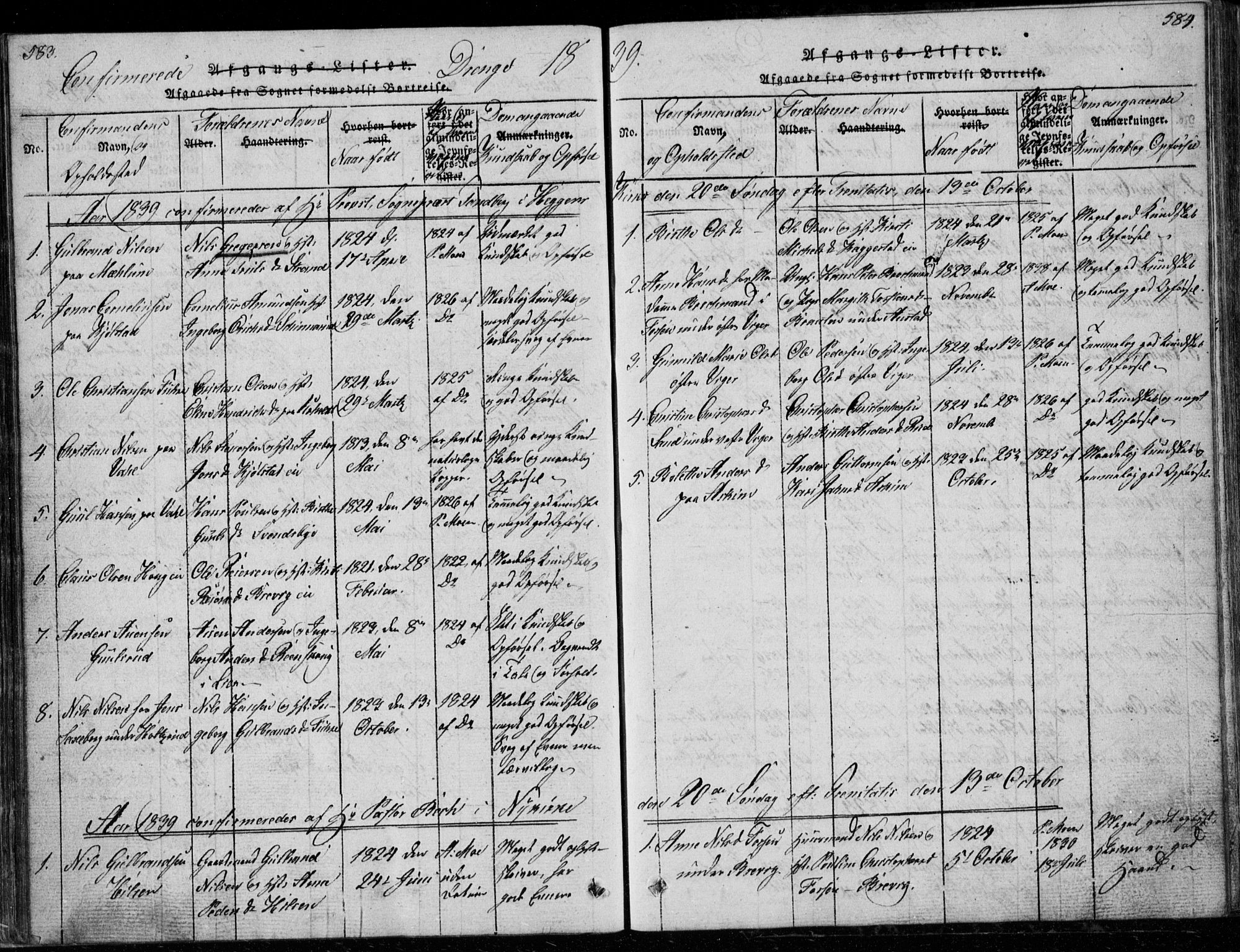 Modum kirkebøker, SAKO/A-234/G/Ga/L0003: Parish register (copy) no. I 3, 1832-1842, p. 583-584