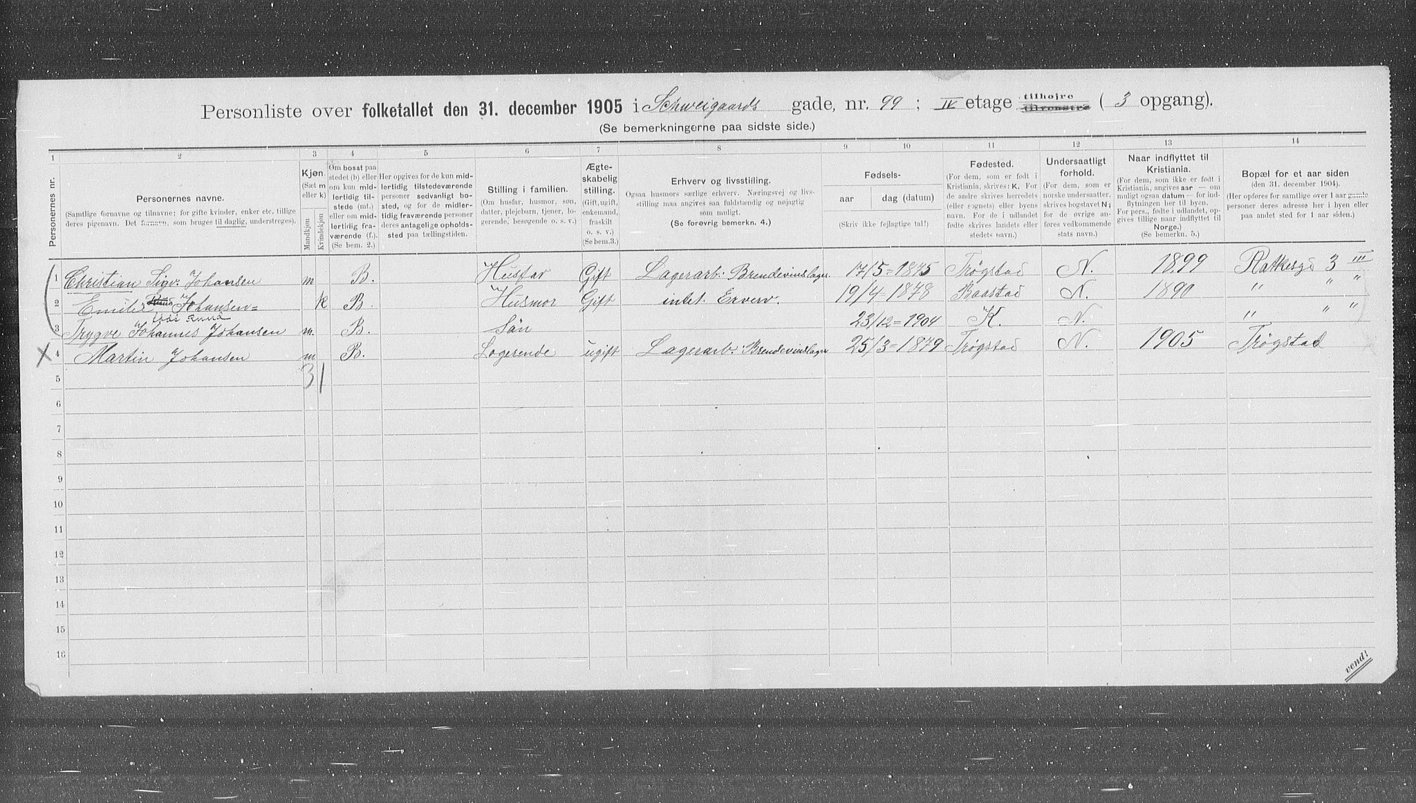 OBA, Municipal Census 1905 for Kristiania, 1905, p. 47747